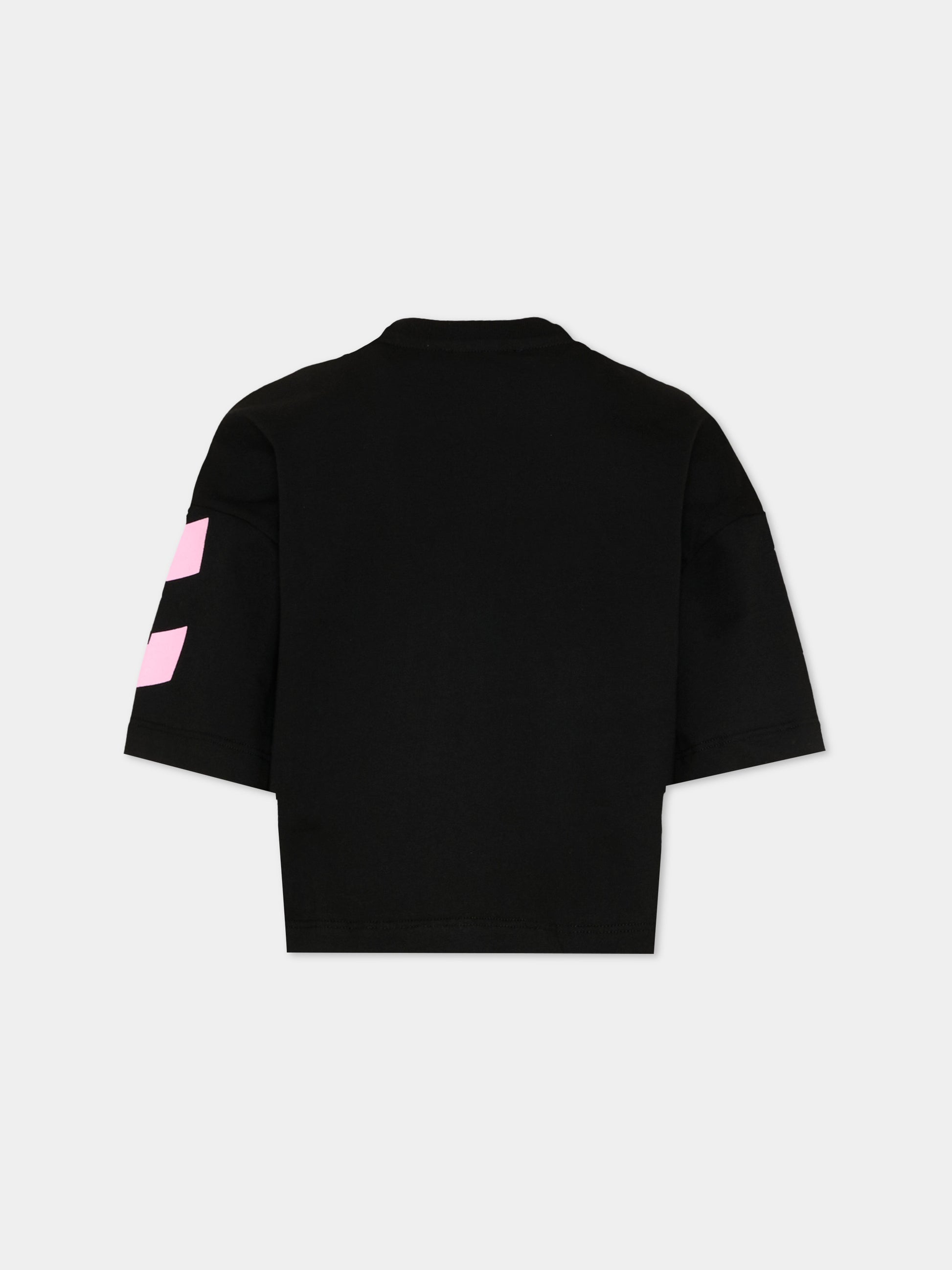 T-Shirt nera Barrow per bambina con logo,Barrow,S6BKJGTH173 110