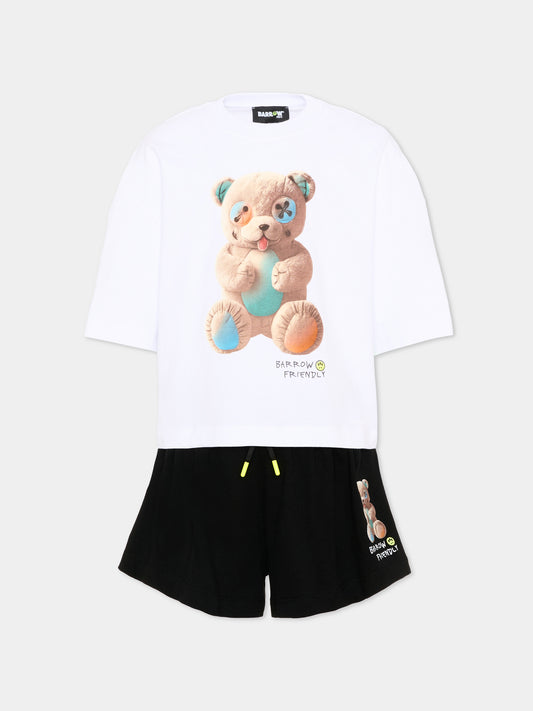 Completo sportivo multicolor per bambina con orsetto,Barrow,S6BKJGTR033 002/13