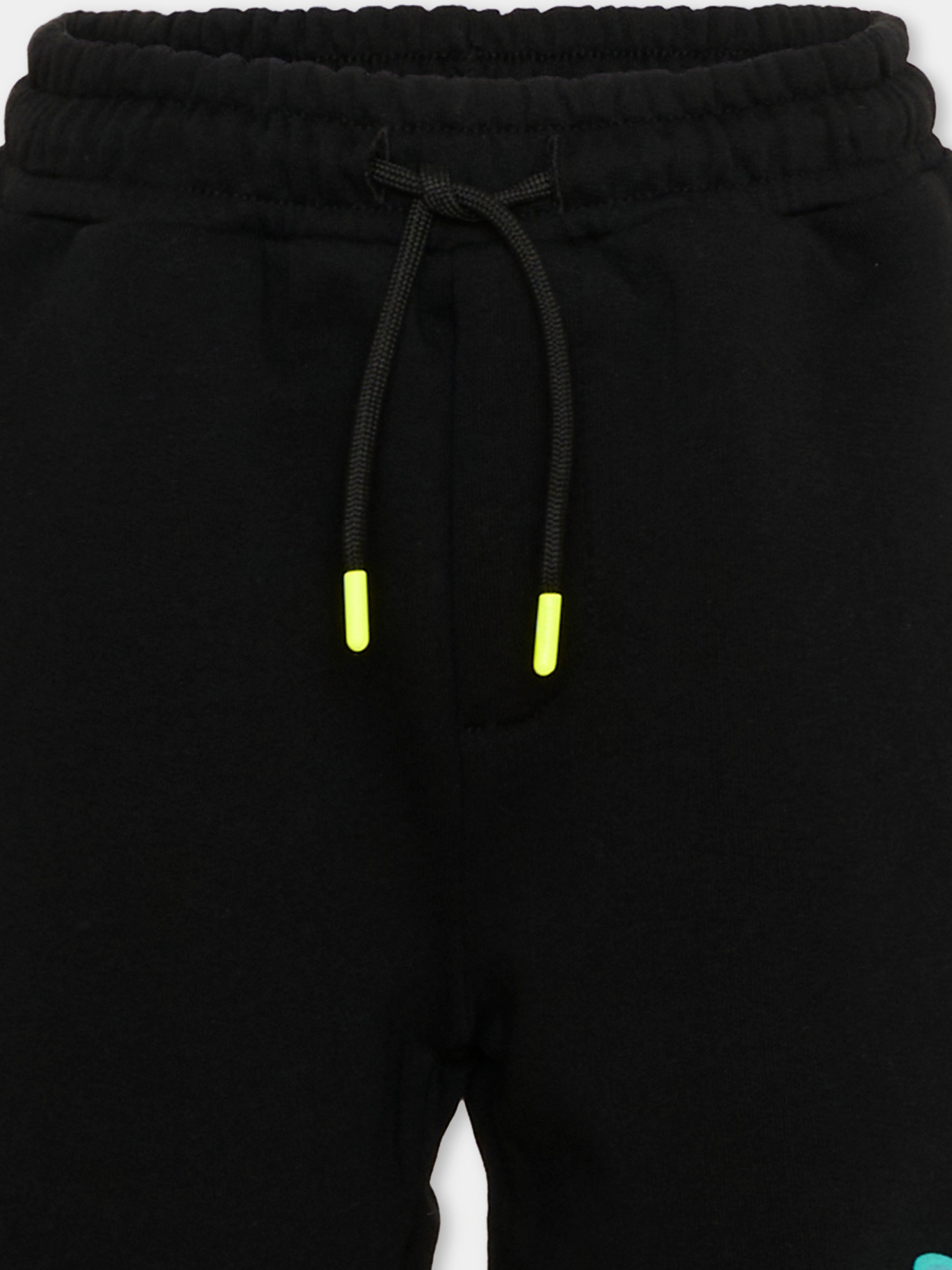 Shorts sportivi neri per bambini con logo,Barrow,S6BKJUBE010 110