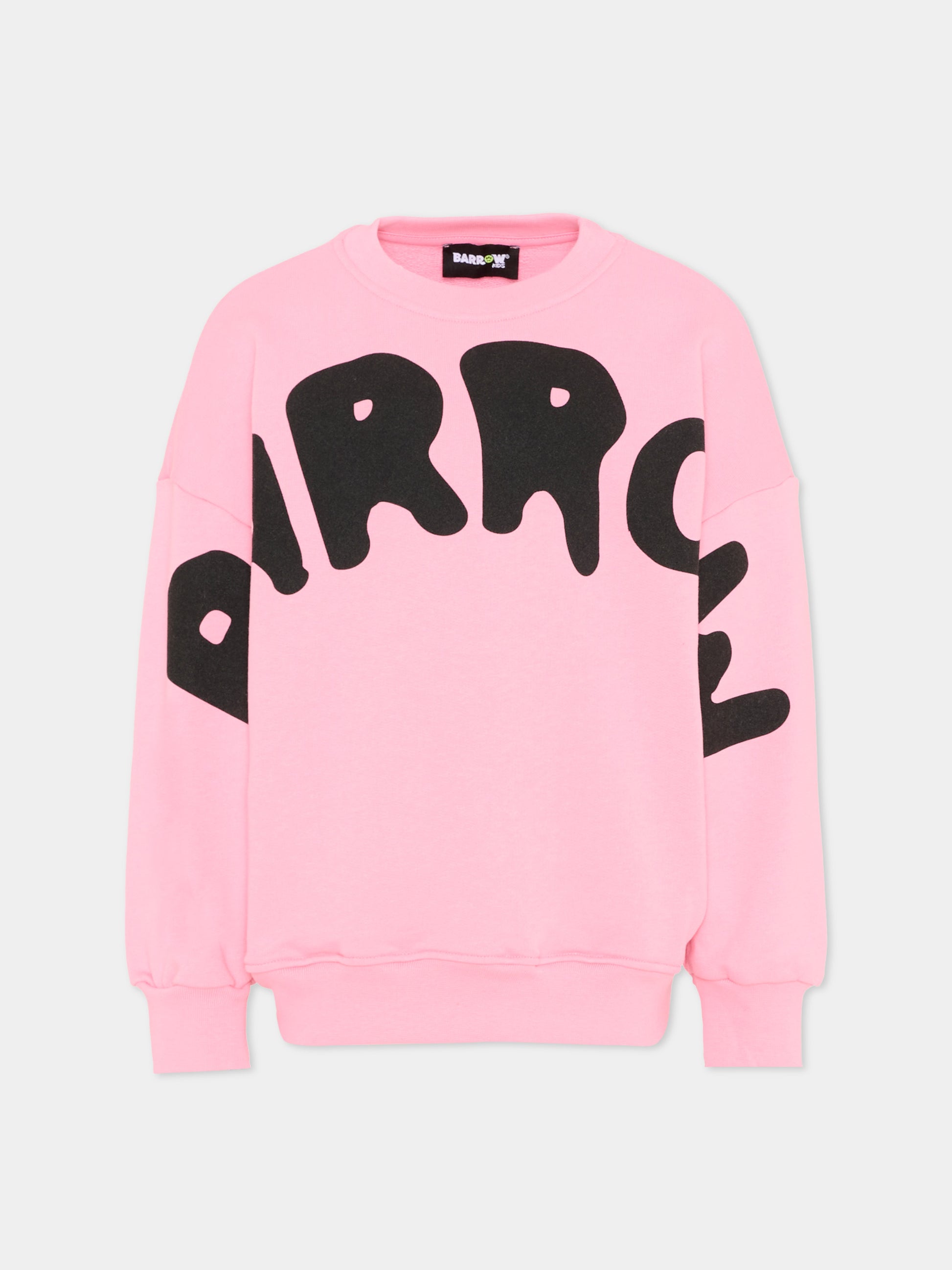 Felpa rosa Barrow per bambina logo,Barrow,S6BKJUSW016 BW311