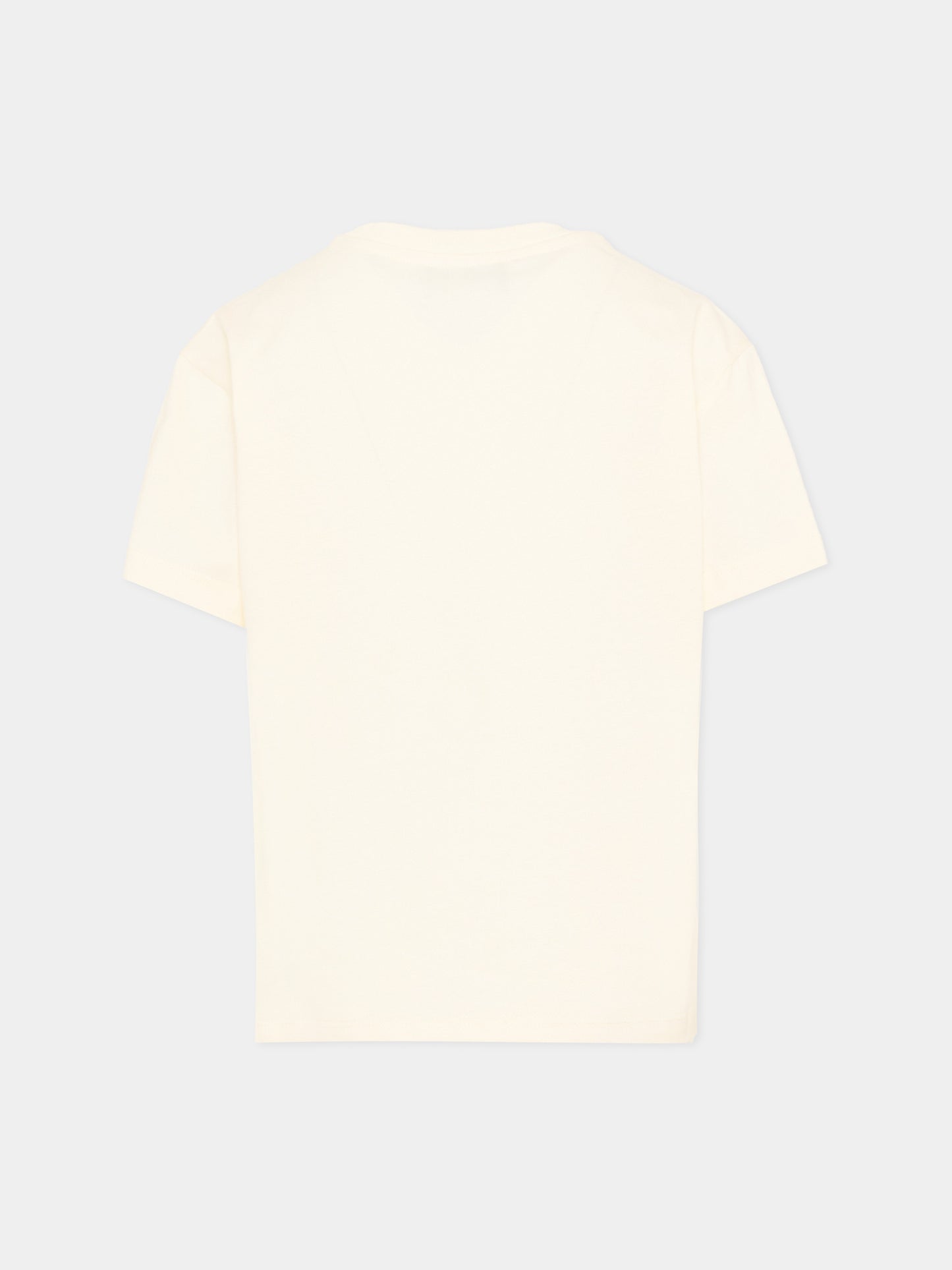 T-Shirt avorio per bambina stampa logo,Barrow,S6BKJUTH055 013