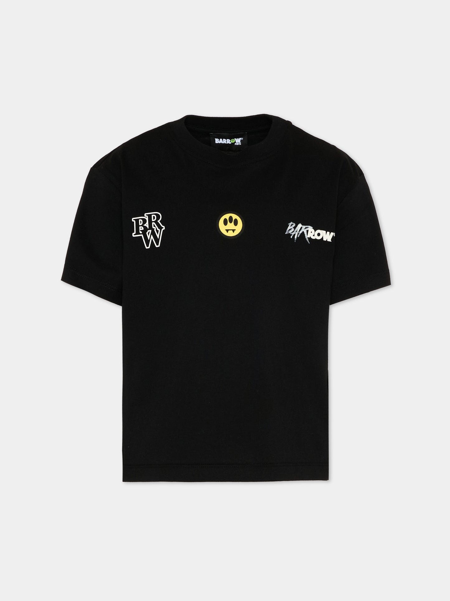 T-Shirt nera per bambini con logo,Barrow,S6BKJUTH061 110