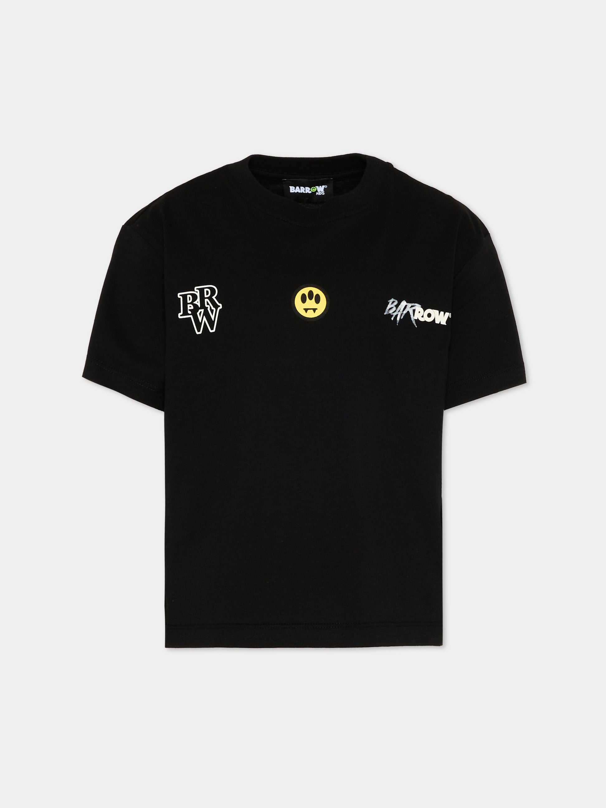 T-Shirt nera per bambini con logo,Barrow,S6BKJUTH061 110