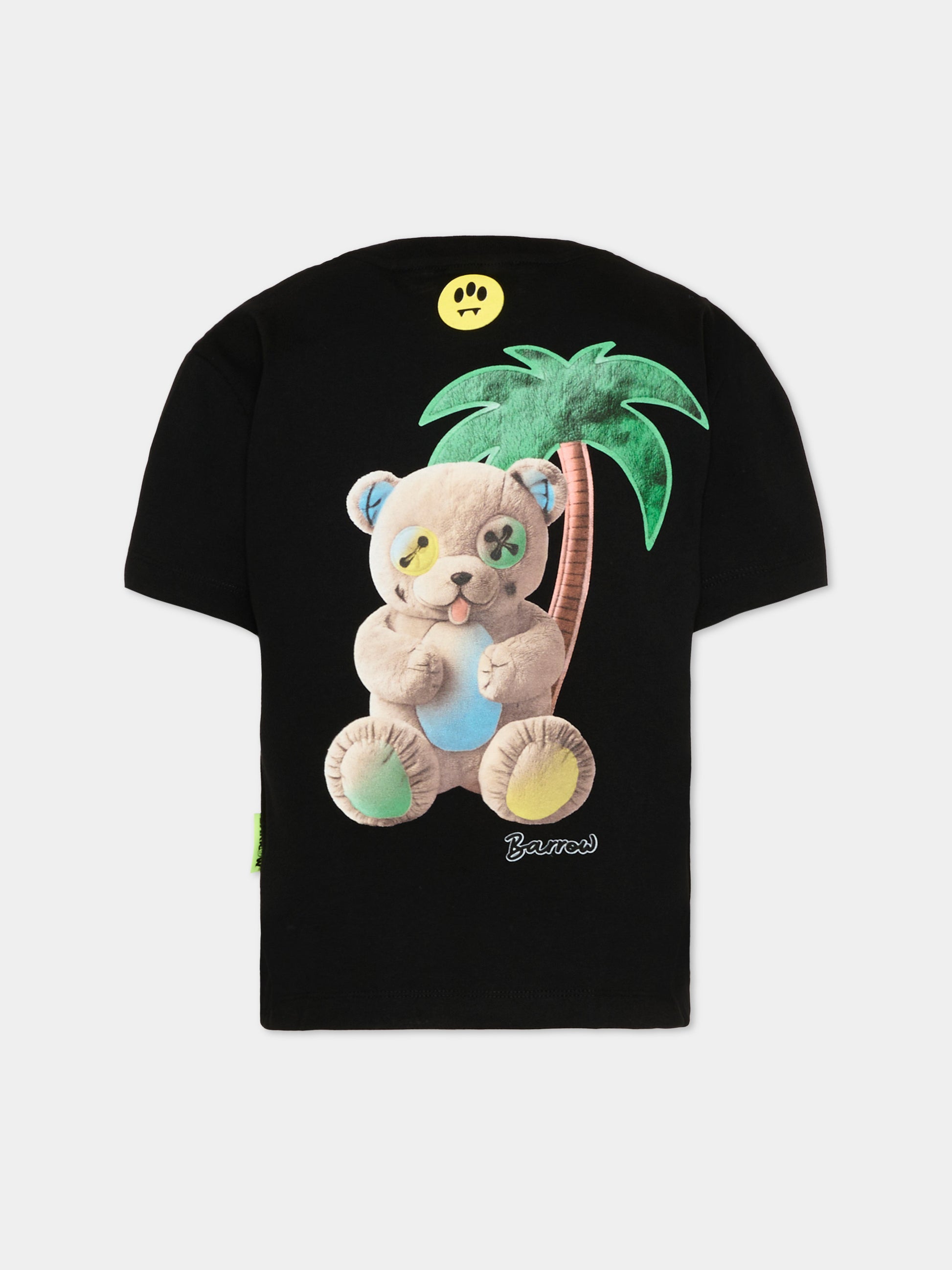 T-Shirt nera per bambino con orsetto,Barrow,S6BKJUTH074 110