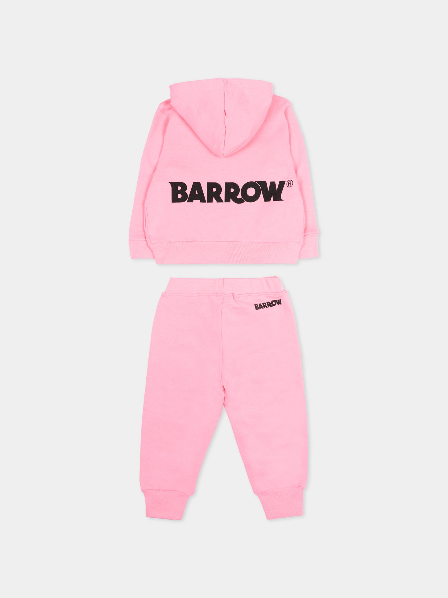 Completo sportivo rosa per neonata con logo,Barrow,S6BKUNSF190 BW311
