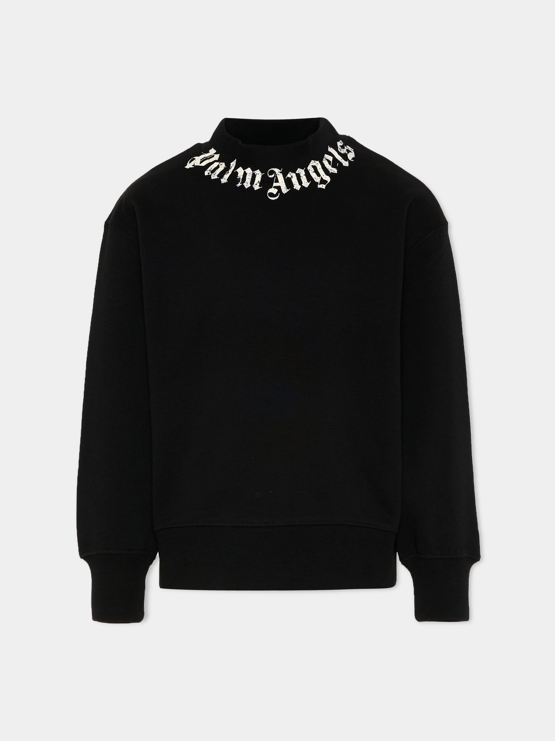 Felpa nera per bambini con logo,Palm Angels,PBBA012S26FLE004 110