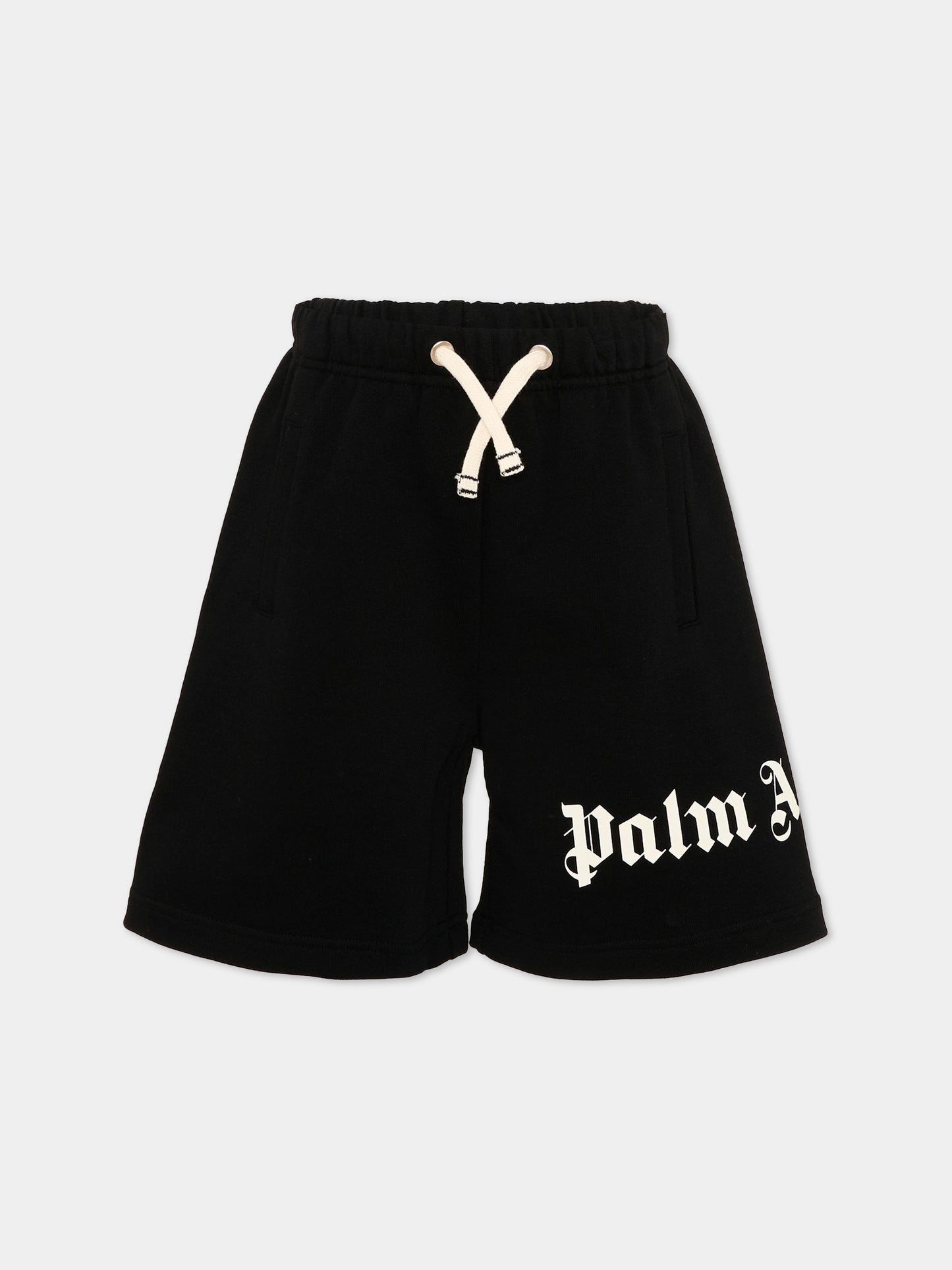 Shorts sportivi neri per bambini con logo,Palm Angels,PBCI006S26FLE001 110