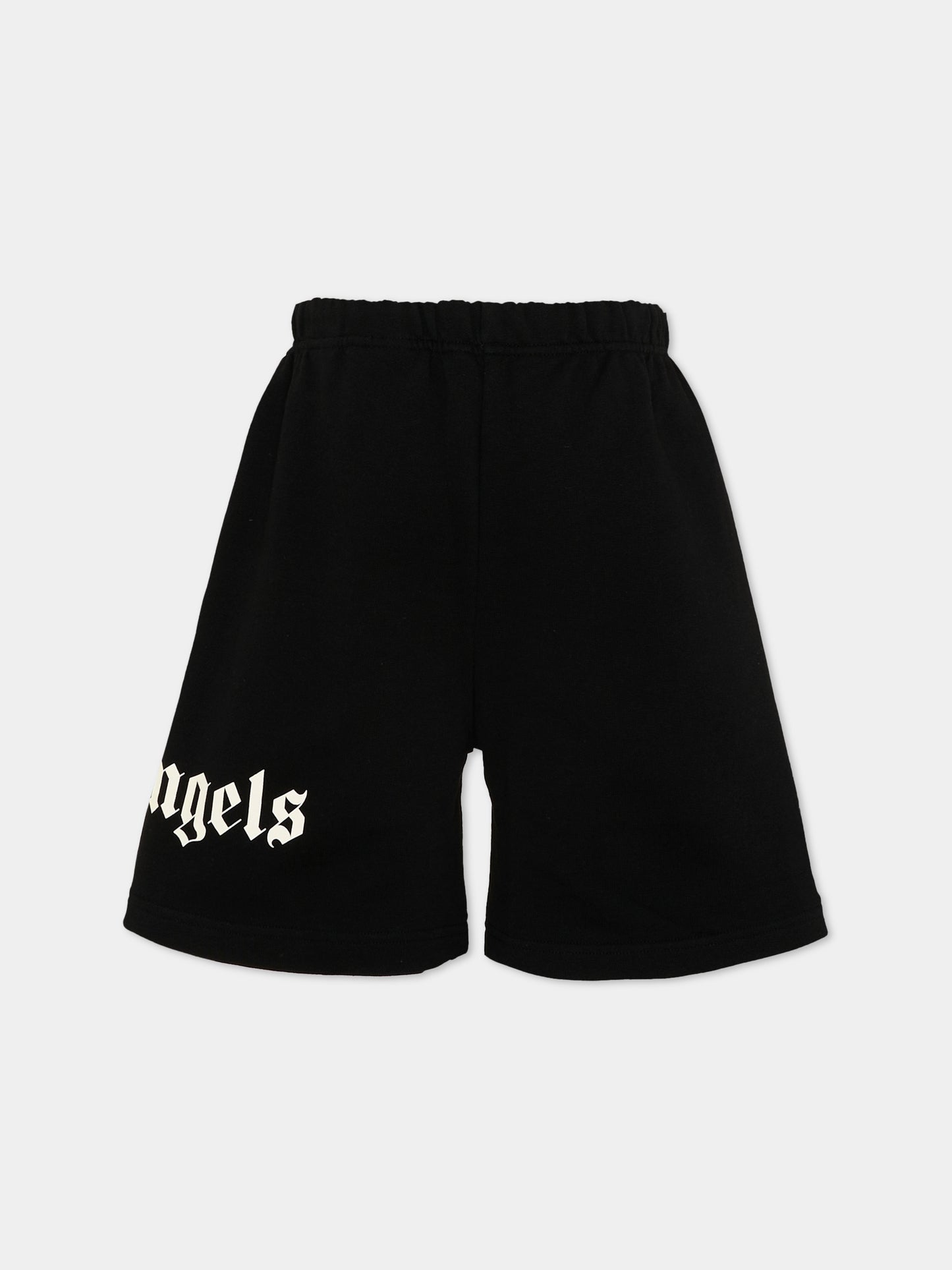 Shorts sportivi neri per bambini con logo,Palm Angels,PBCI006S26FLE001 110