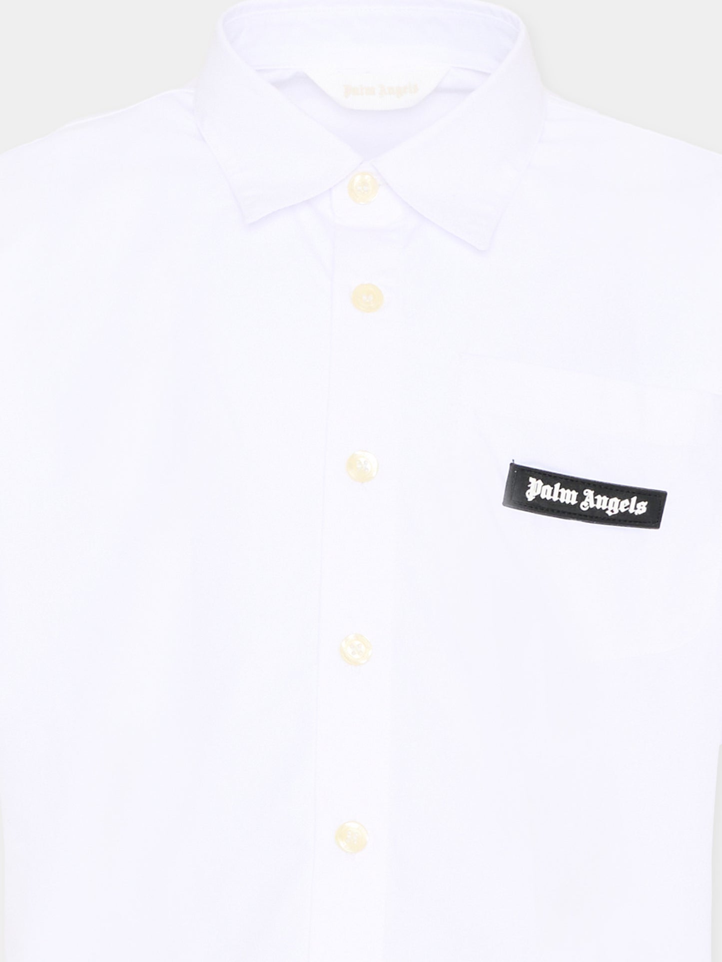 Camicia bianca per bambino con logo,Palm Angels,PBGG003S26FAB001 002