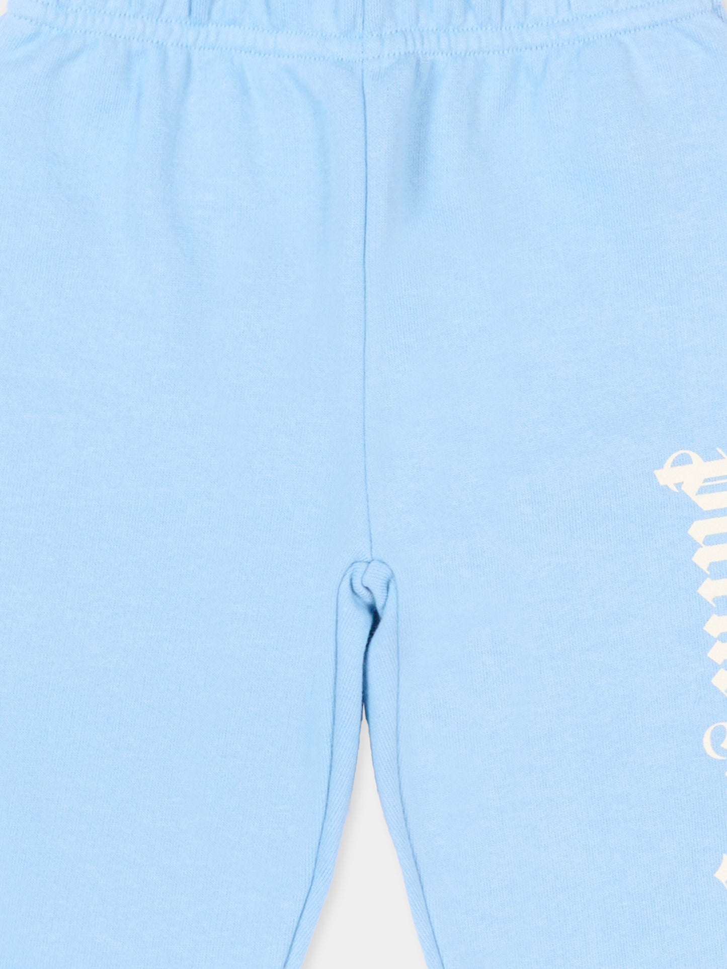 Pantaloni sportivi celeste per neonato con logo,Palm Angels,PBXD001S26FLE001 050