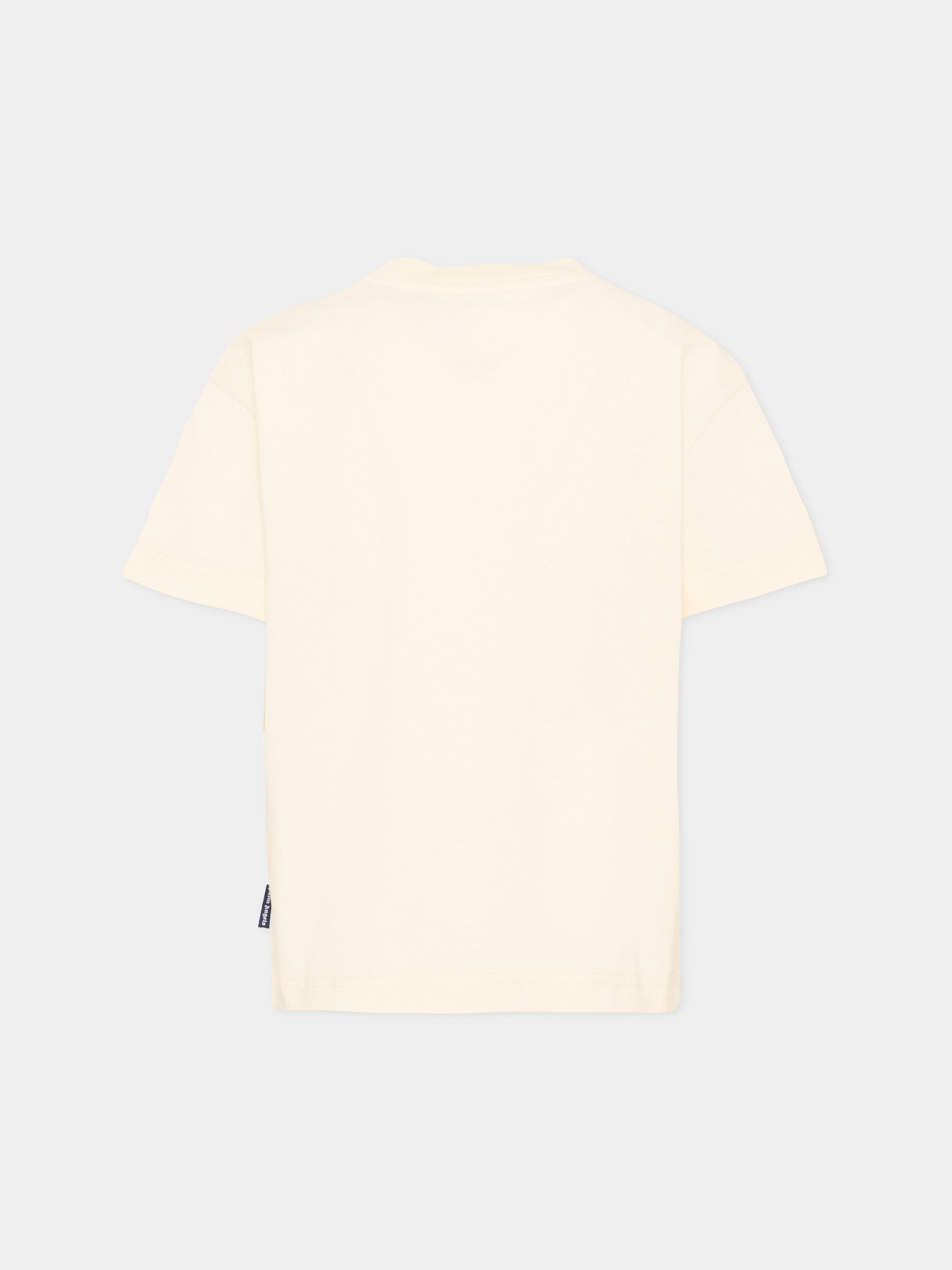 T-Shirt avorio per bambina con logo,Palm Angels,PGAA002S26JER005 002