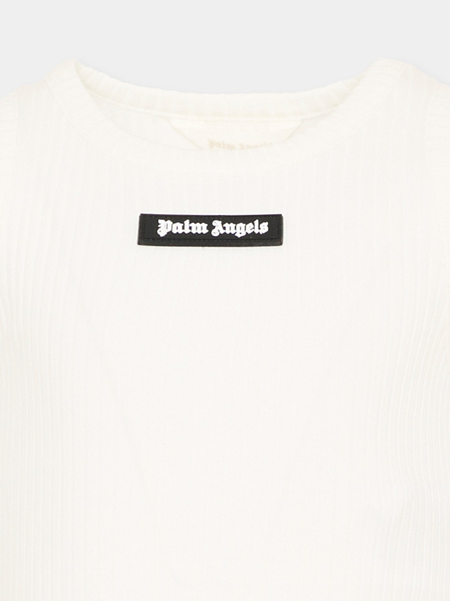 Top avorio per bambina con logo,Palm Angels,PGAG002S26JER002 002