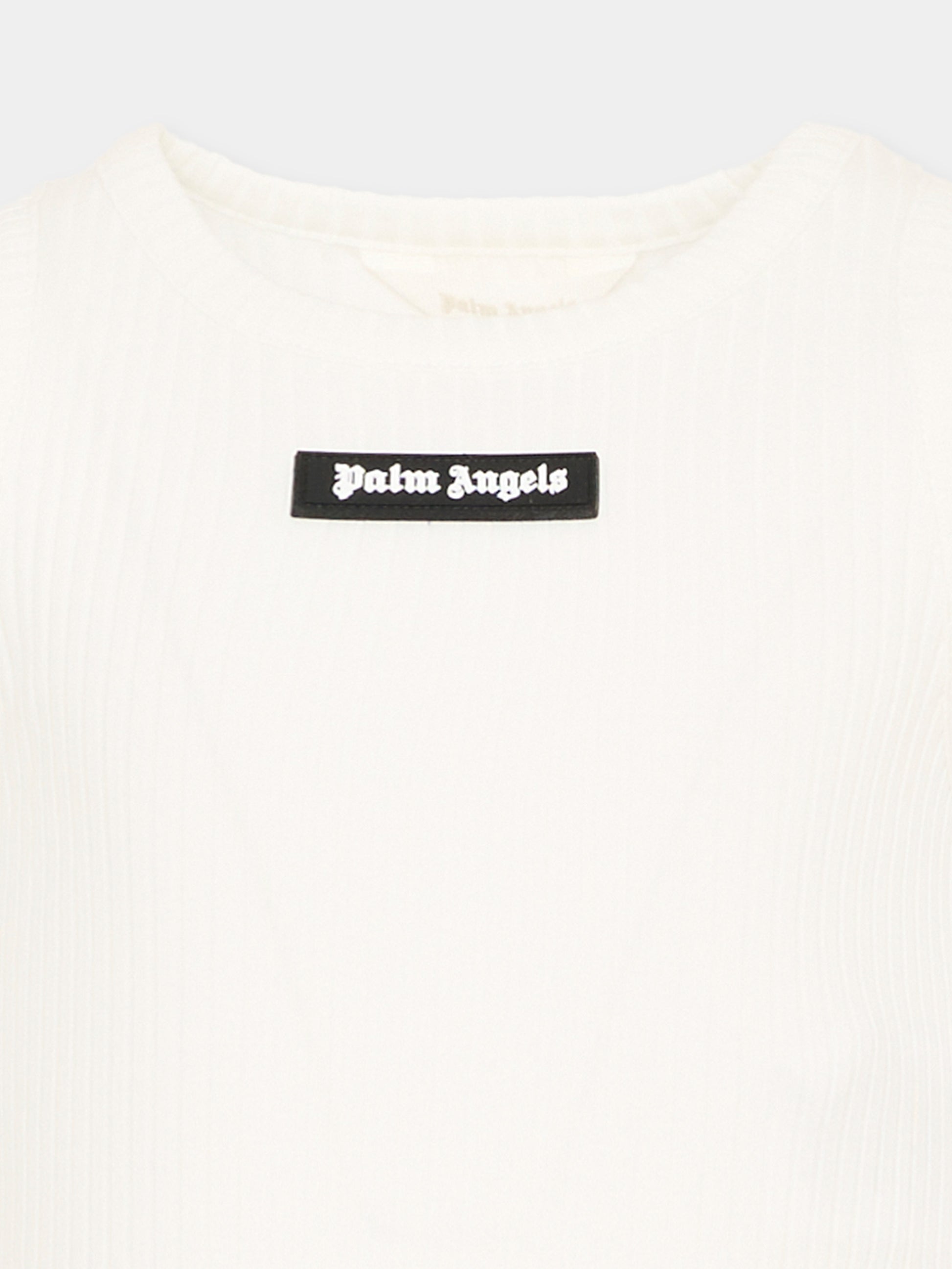Top avorio per bambina con logo,Palm Angels,PGAG002S26JER002 002