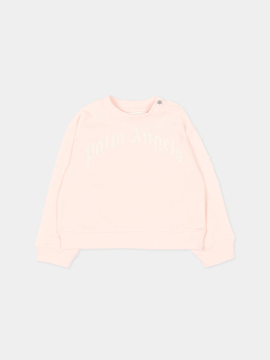 Felpa rosa per neonata con logo,Palm Angels,PGXC001S26FLE002 042
