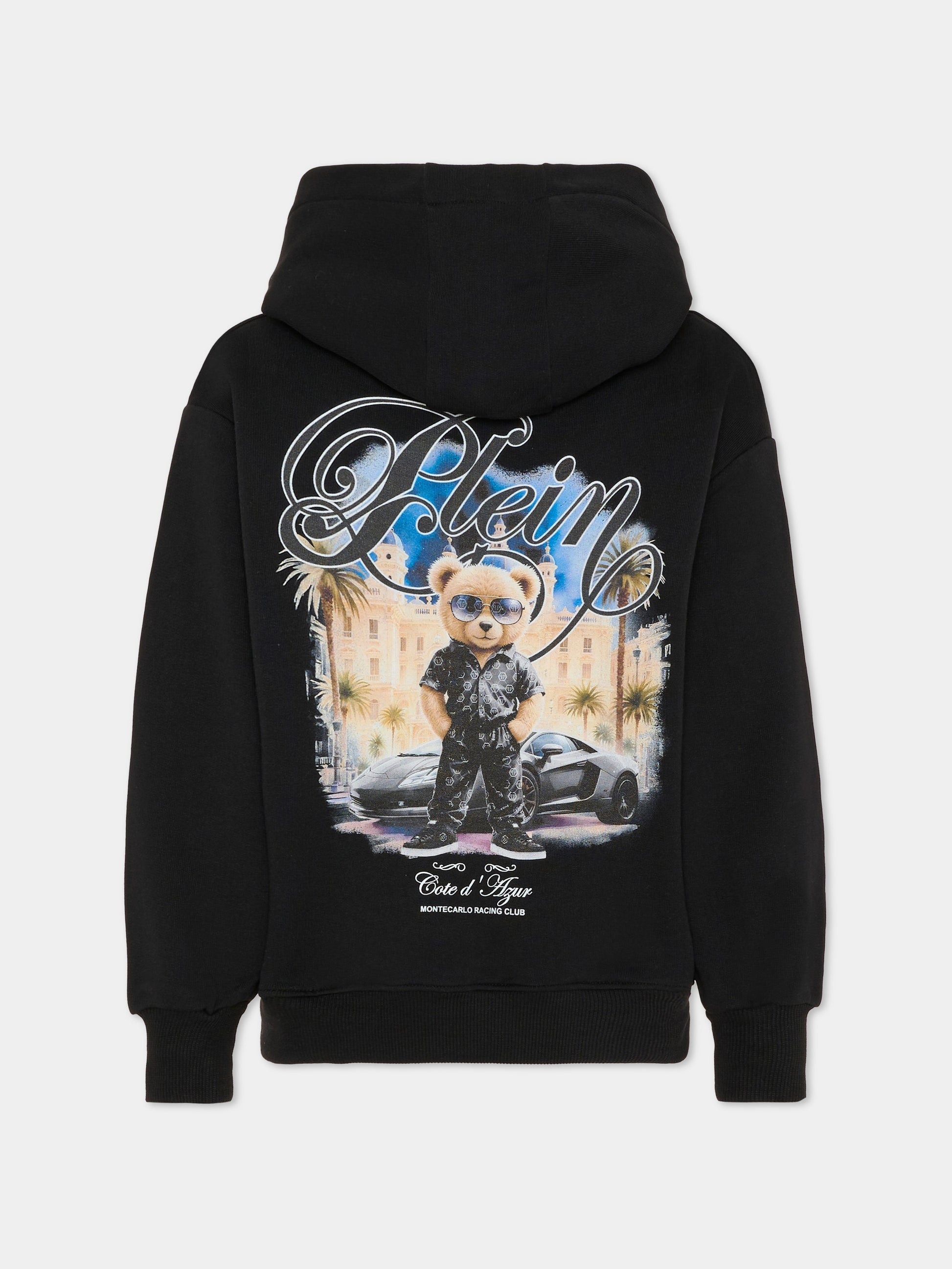 Felpa nera per bambino con orsetto,Philipp Plein Junior,S6PHJBHS060 110