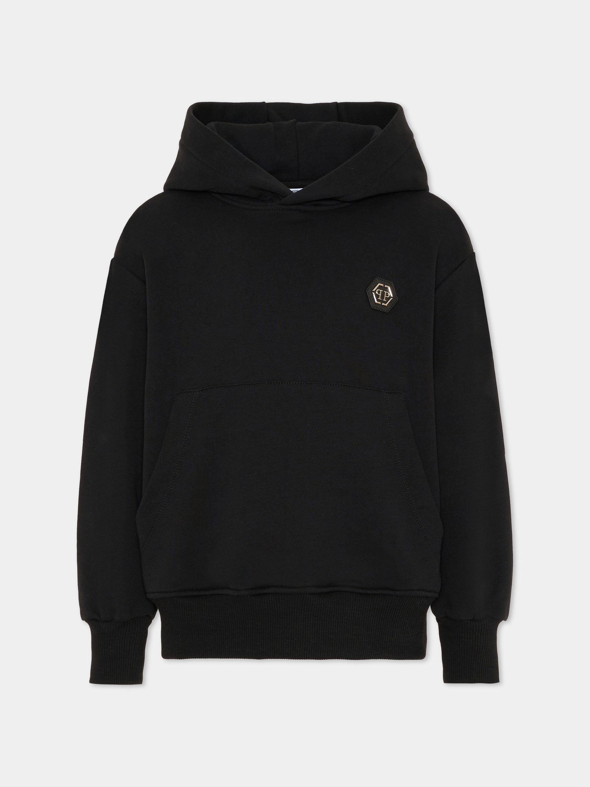 Felpa nera per bambino con orsetto,Philipp Plein Junior,S6PHJBHS060 110