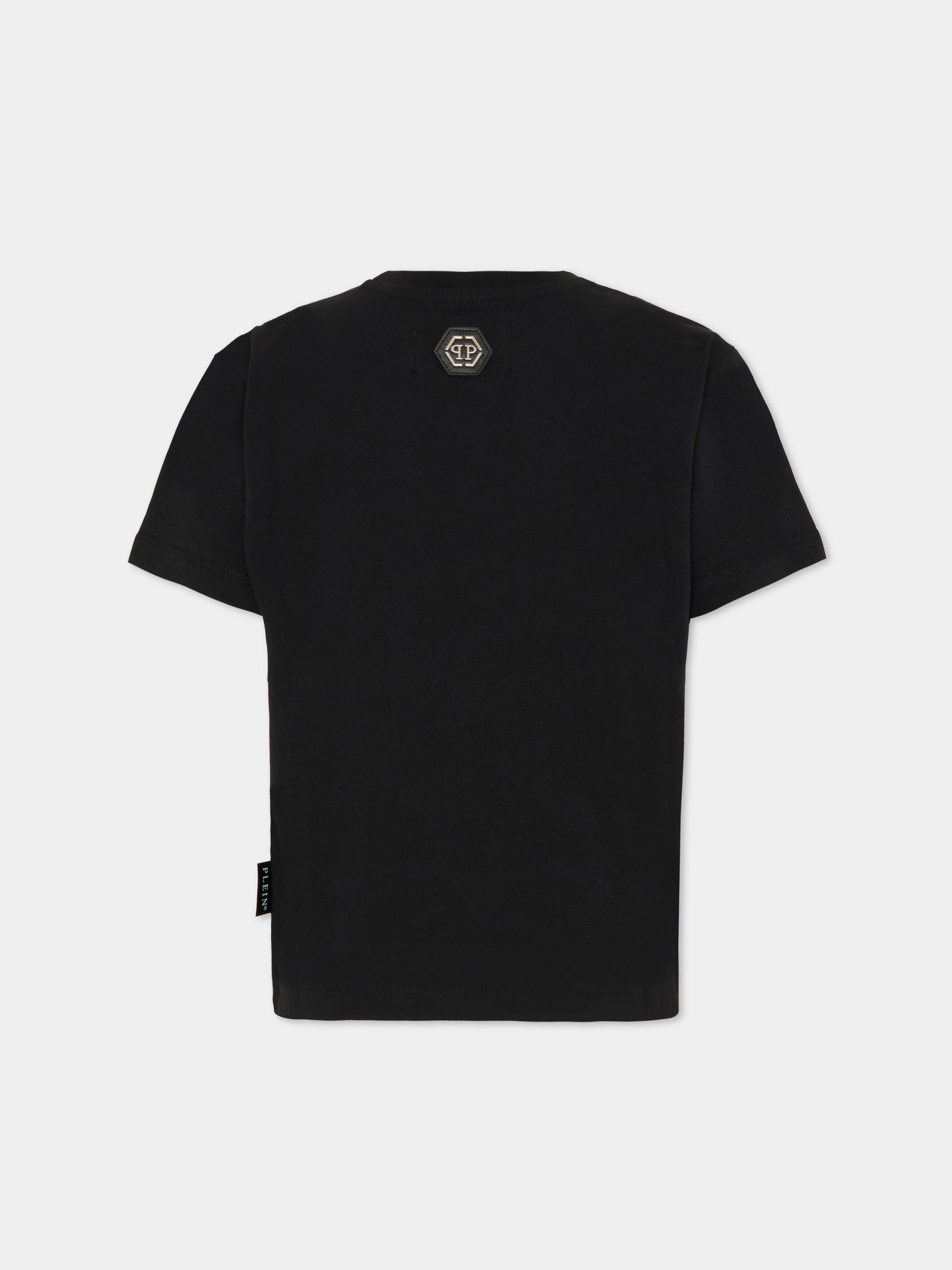 Felpa nera per bambino con teschio,Philipp Plein Junior,S6PHJBTH037 110