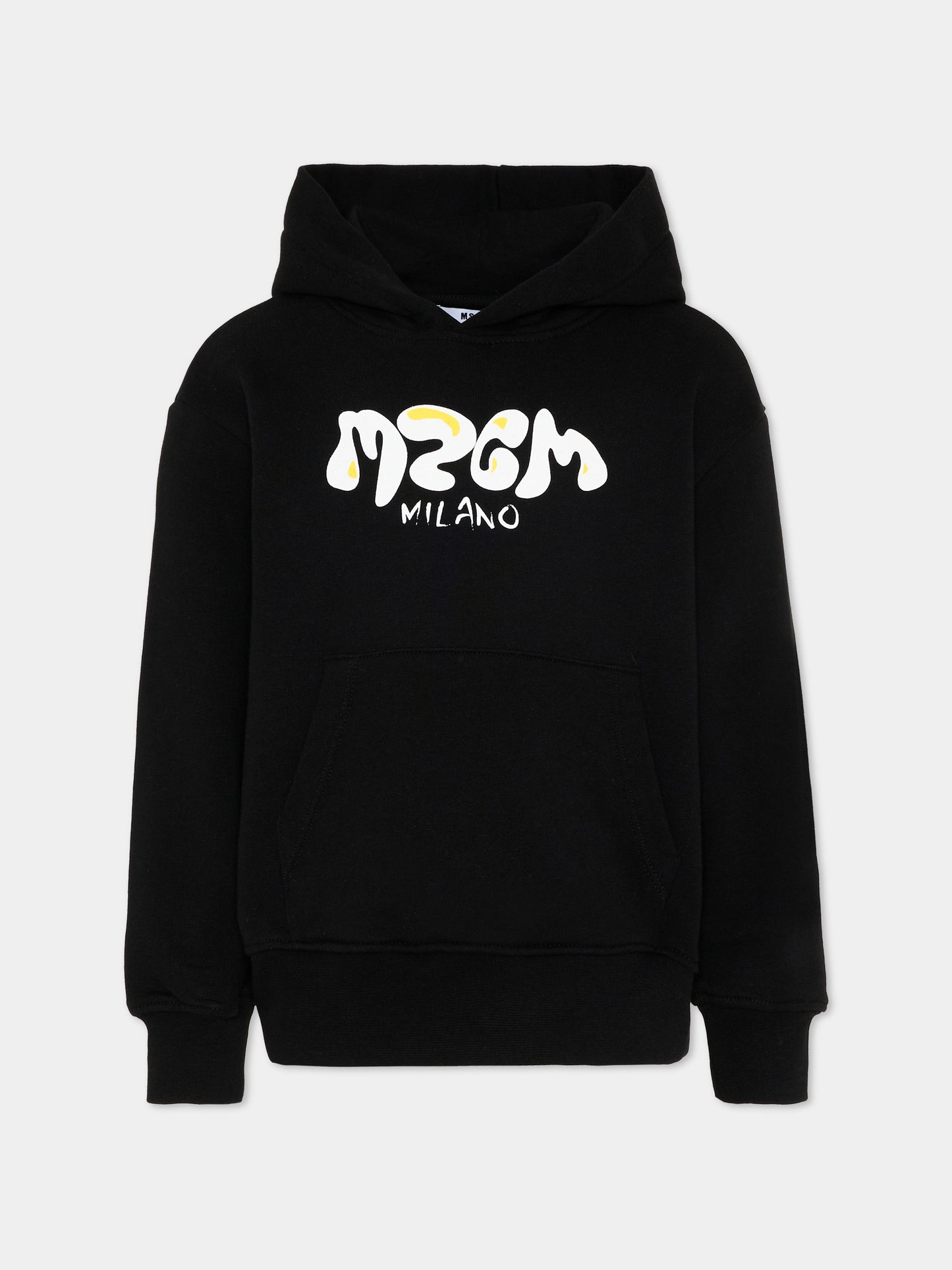 Felpa nera per bambino con logo,Msgm Kids,S6MSJBHS258 110