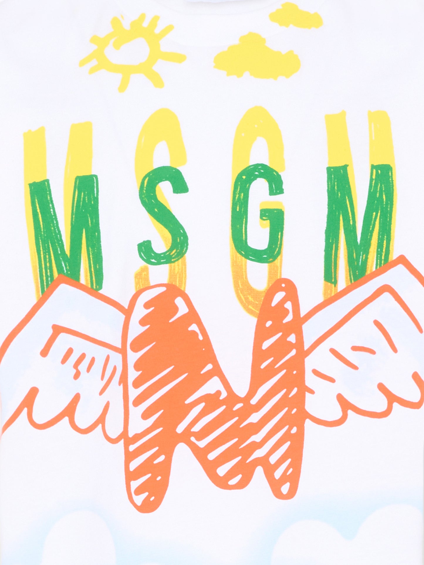 T-Shirt bianca per bambino con stampa logo,Msgm Kids,S6MSJBTH233 001