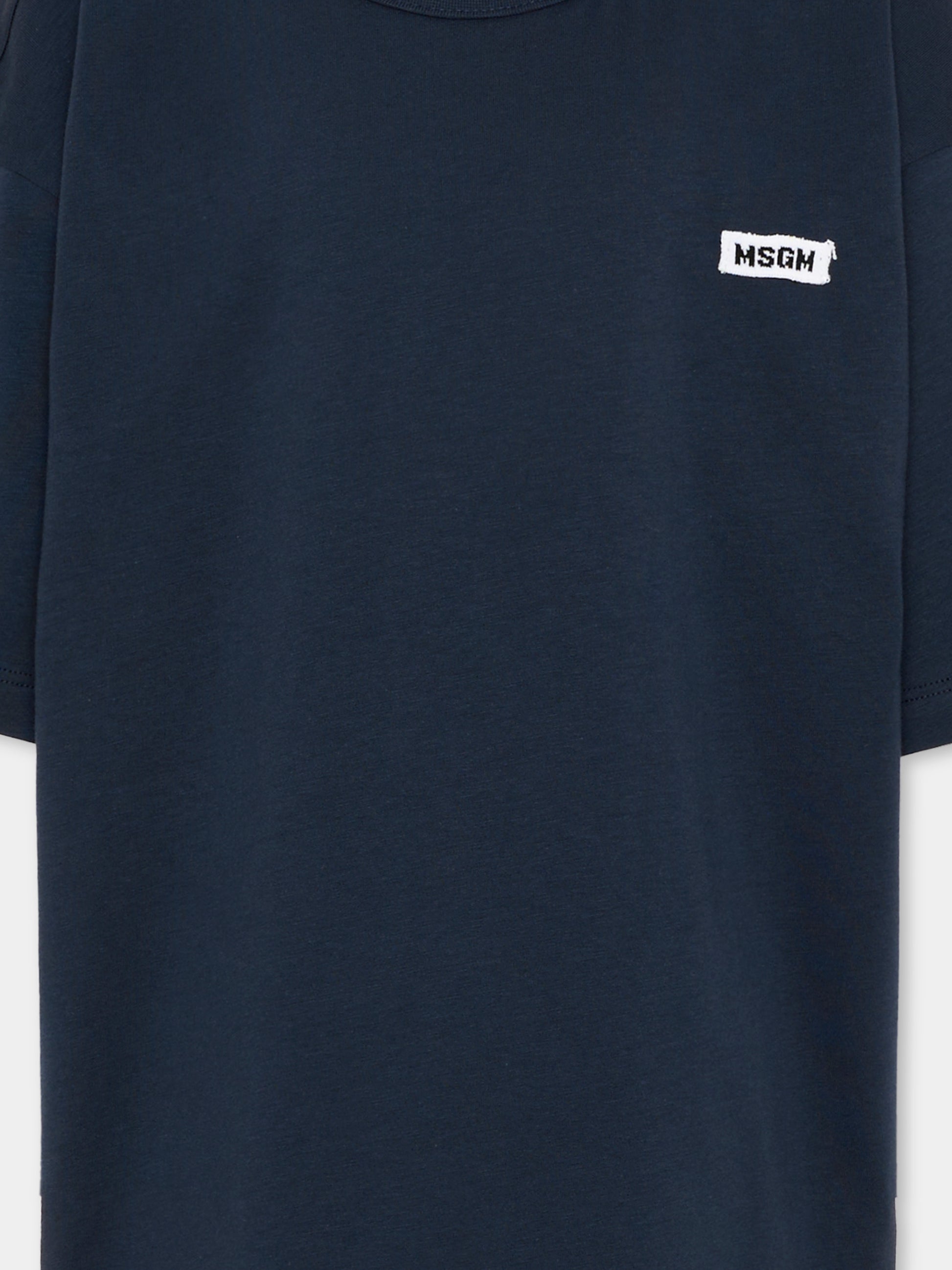 Vestito blu per bambina con logo,Msgm Kids,S6MSJGDR169 MS072