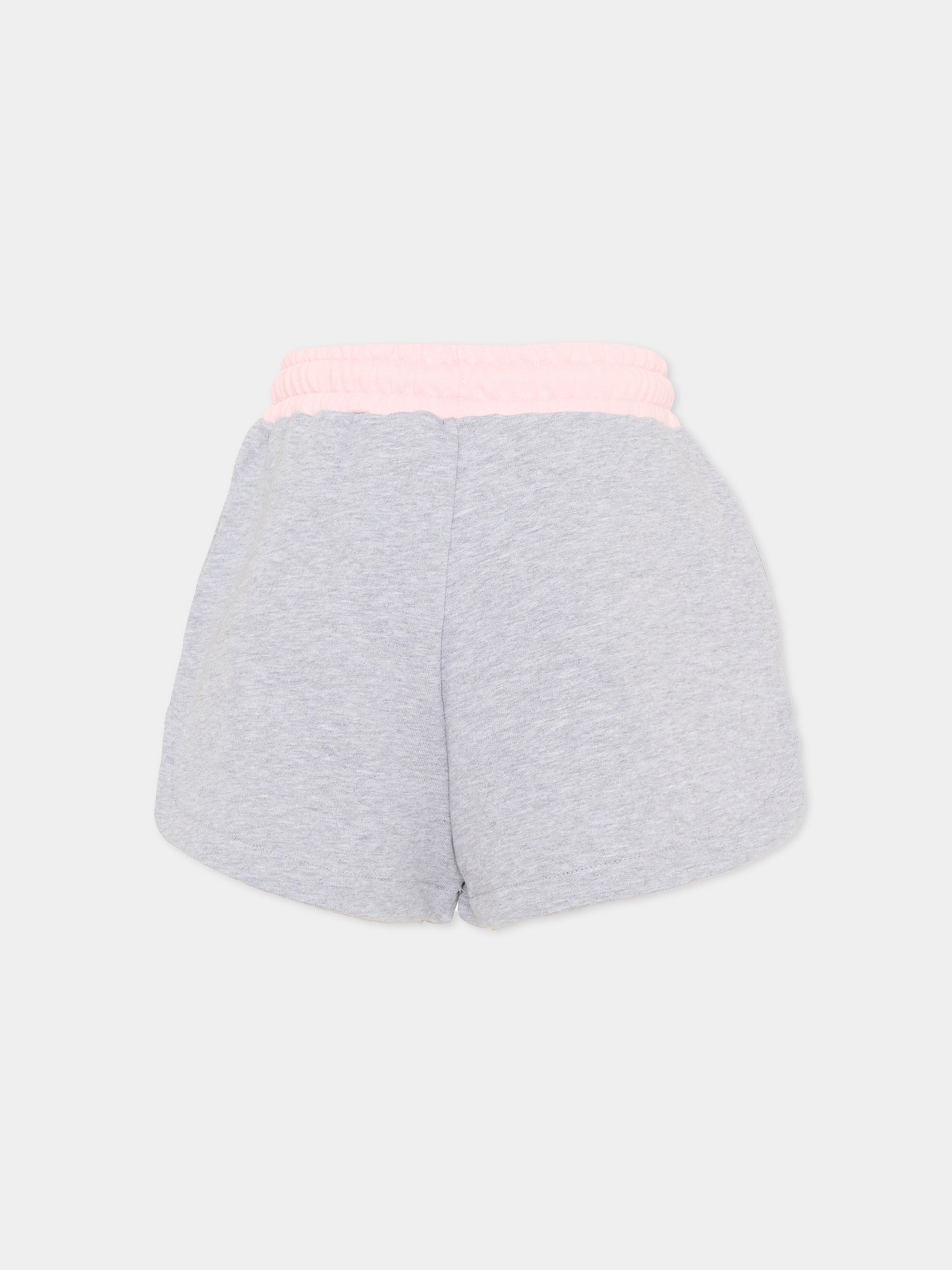 Shorts sportivi grigi per bambina con logo,Msgm Kids,S6MSJGSH021 271/02