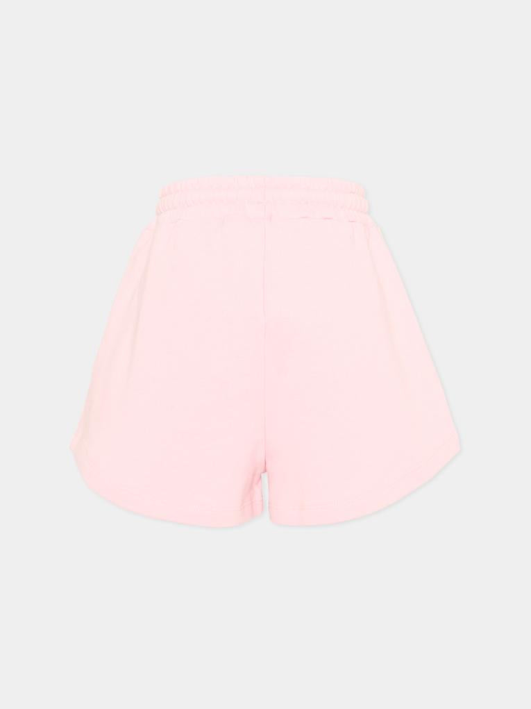 Shorts sportivi rosa per bambina con logo,Msgm Kids,S6MSJGSH066 MS076