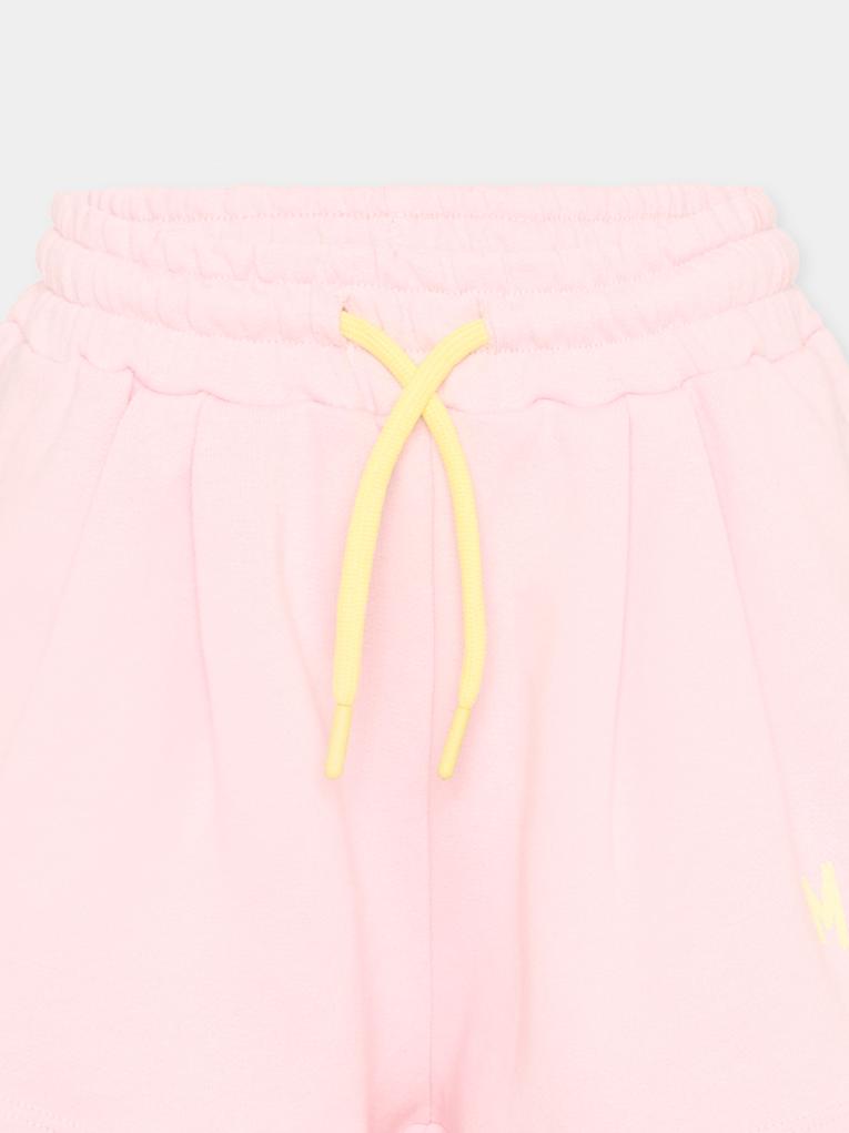 Shorts sportivi rosa per bambina con logo,Msgm Kids,S6MSJGSH066 MS076