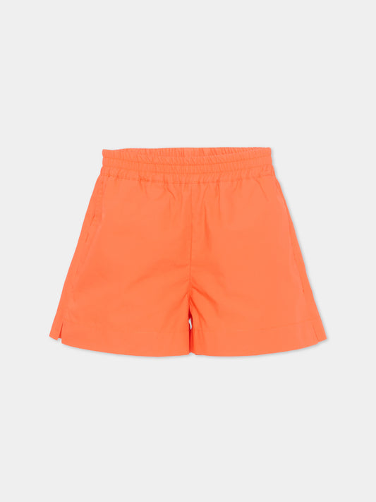 Shorts arancione per bambina con logo,Msgm Kids,S6MSJGSH098 MS074