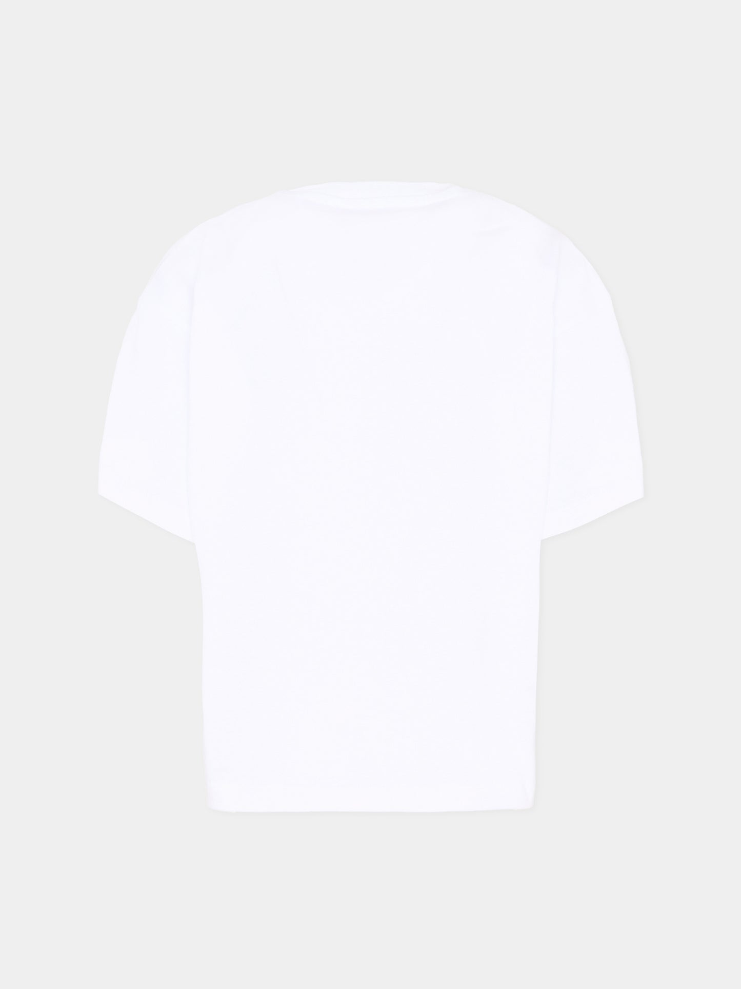 T-Shirt bianca per bambina con logo,Msgm Kids,S6MSJGTH087 001