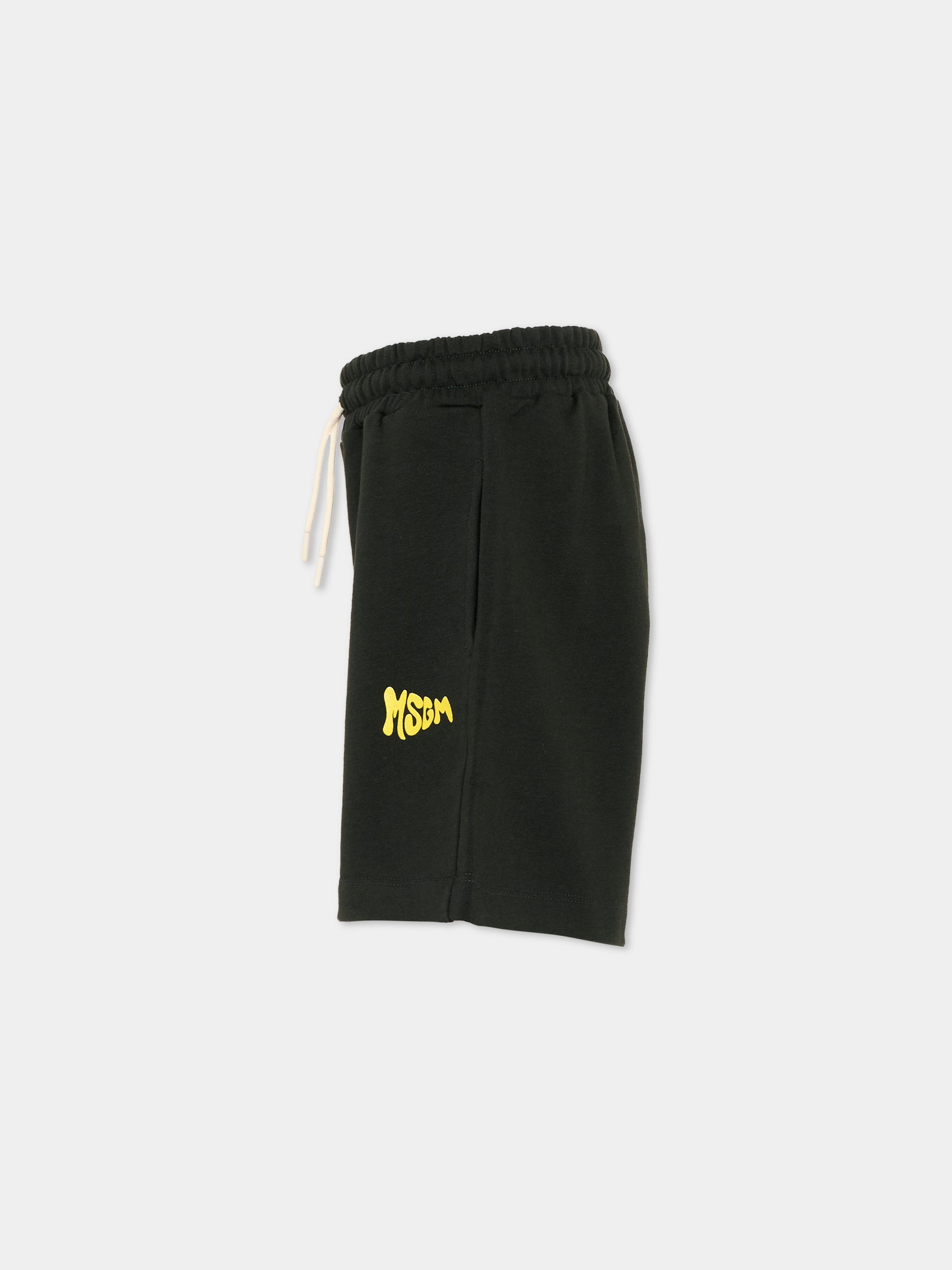 Shorts sportivi neri per bambini con logo,Msgm Kids,S6MSJUBE221 MS040