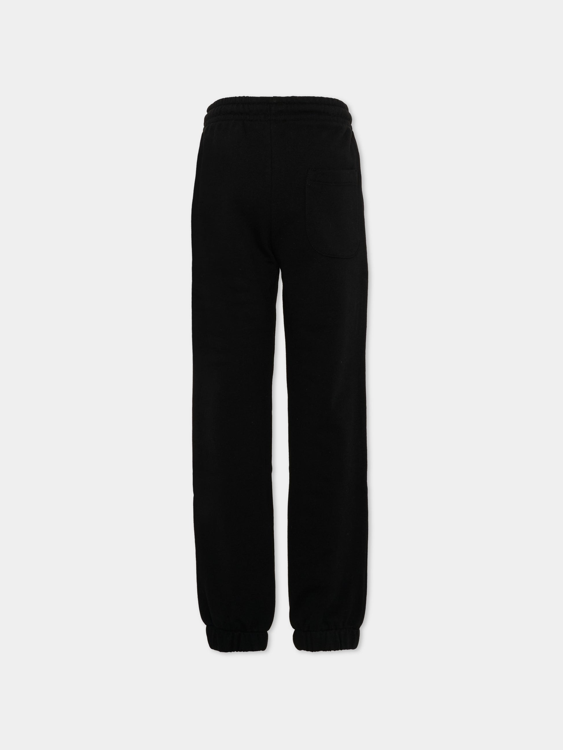Pantaloni sportivi nero per bambina con logo,Msgm Kids,S6MSJUFP014 110/88