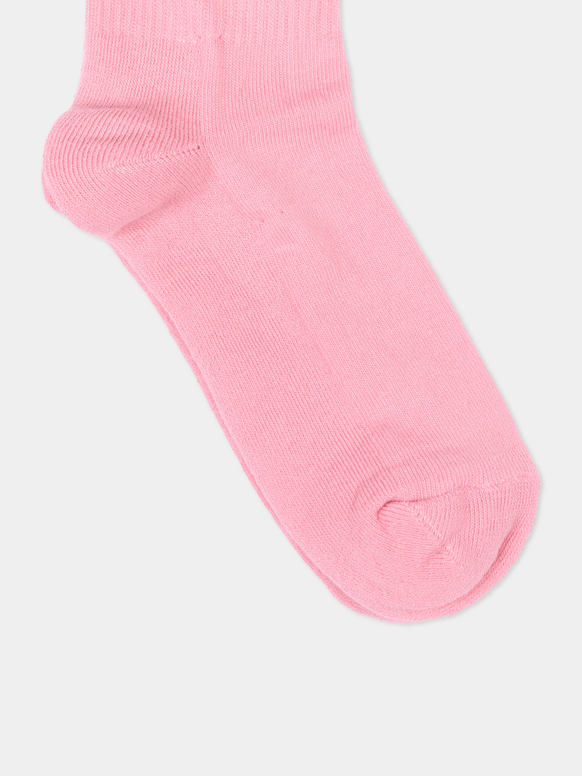 Calzini rosa per bambina con logo,Msgm Kids,S6MSJUSO231 MS082