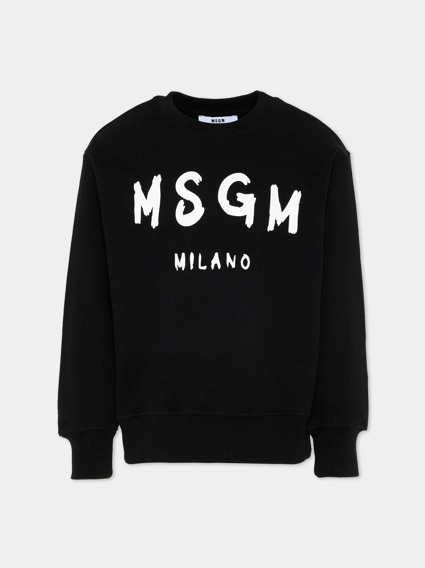 Felpa nero per bambini con logo,Msgm Kids,S6MSJUSW007 110