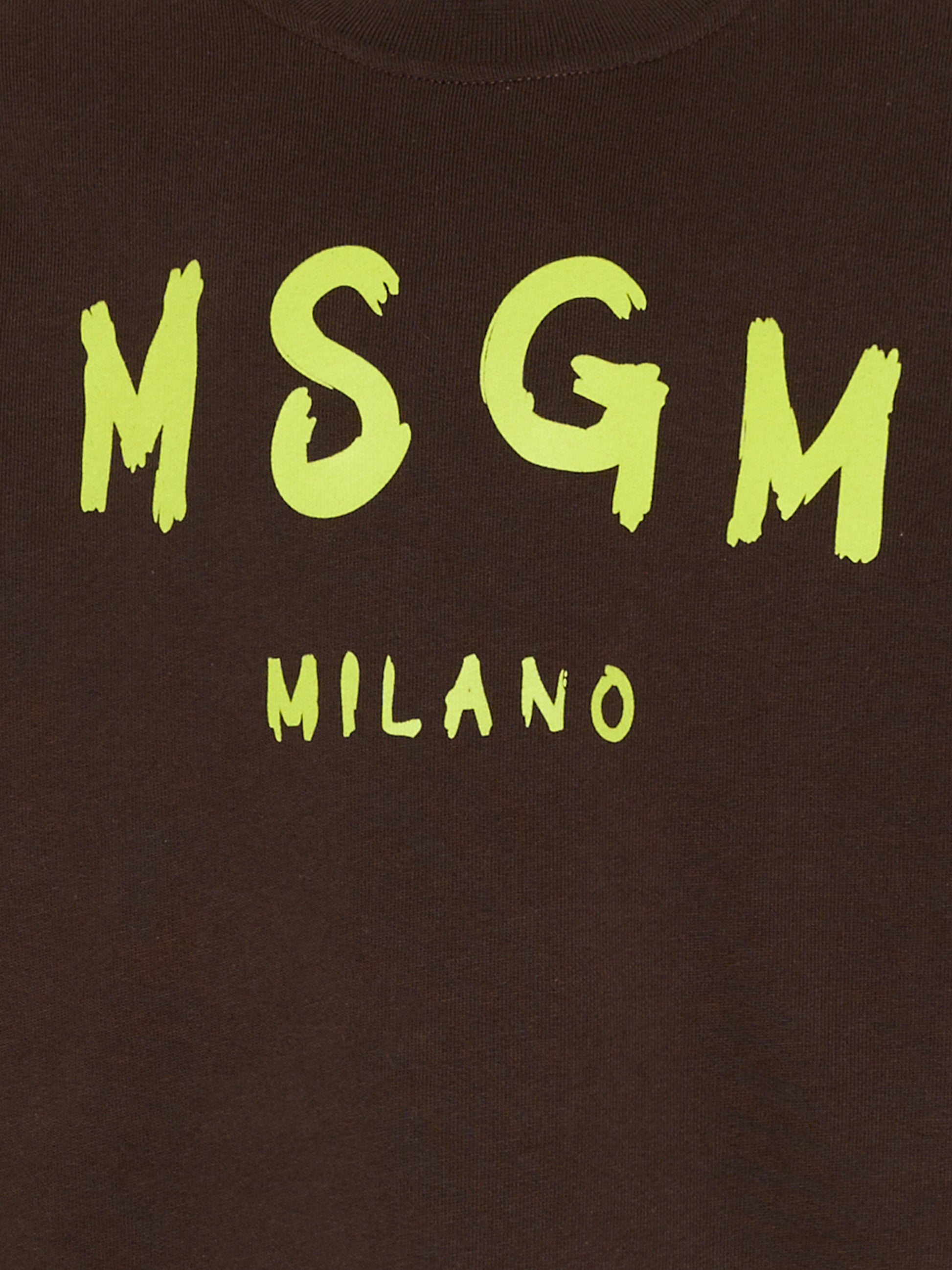 Felpa marrone per bambini con logo,Msgm Kids,S6MSJUSW007 943