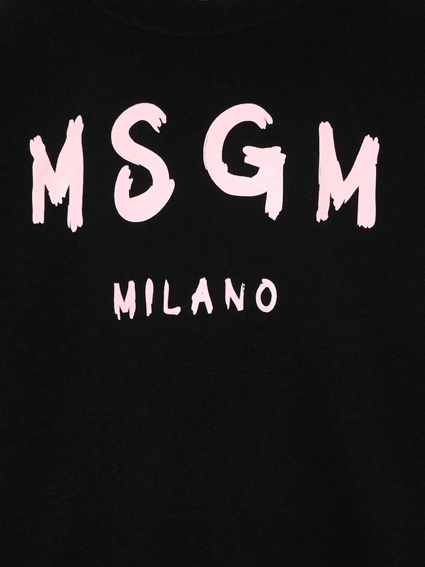 Felpa nera per bambina con logo,Msgm Kids,S6MSJUSW007 110/88