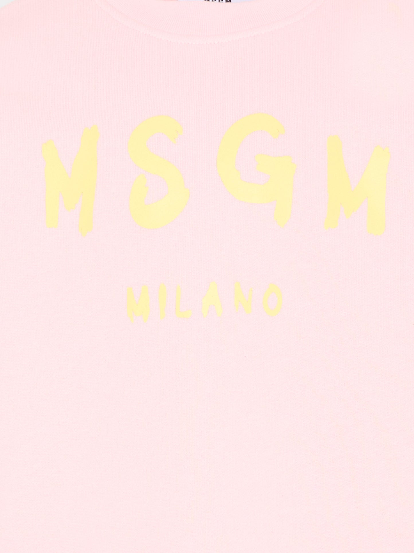 Felpa rosa per bambina con logo,Msgm Kids,S6MSJUSW007 MS076