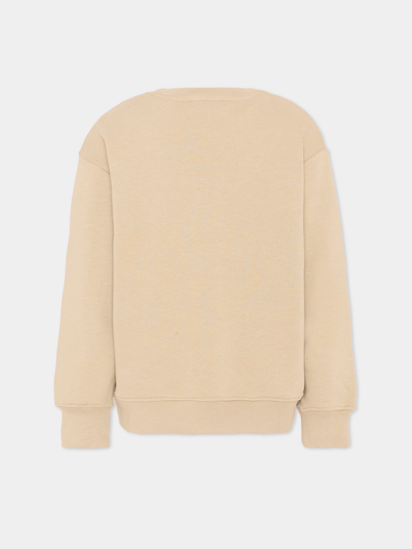 Felpa beige per bambini con logo,Msgm Kids,S6MSJUSW007 092