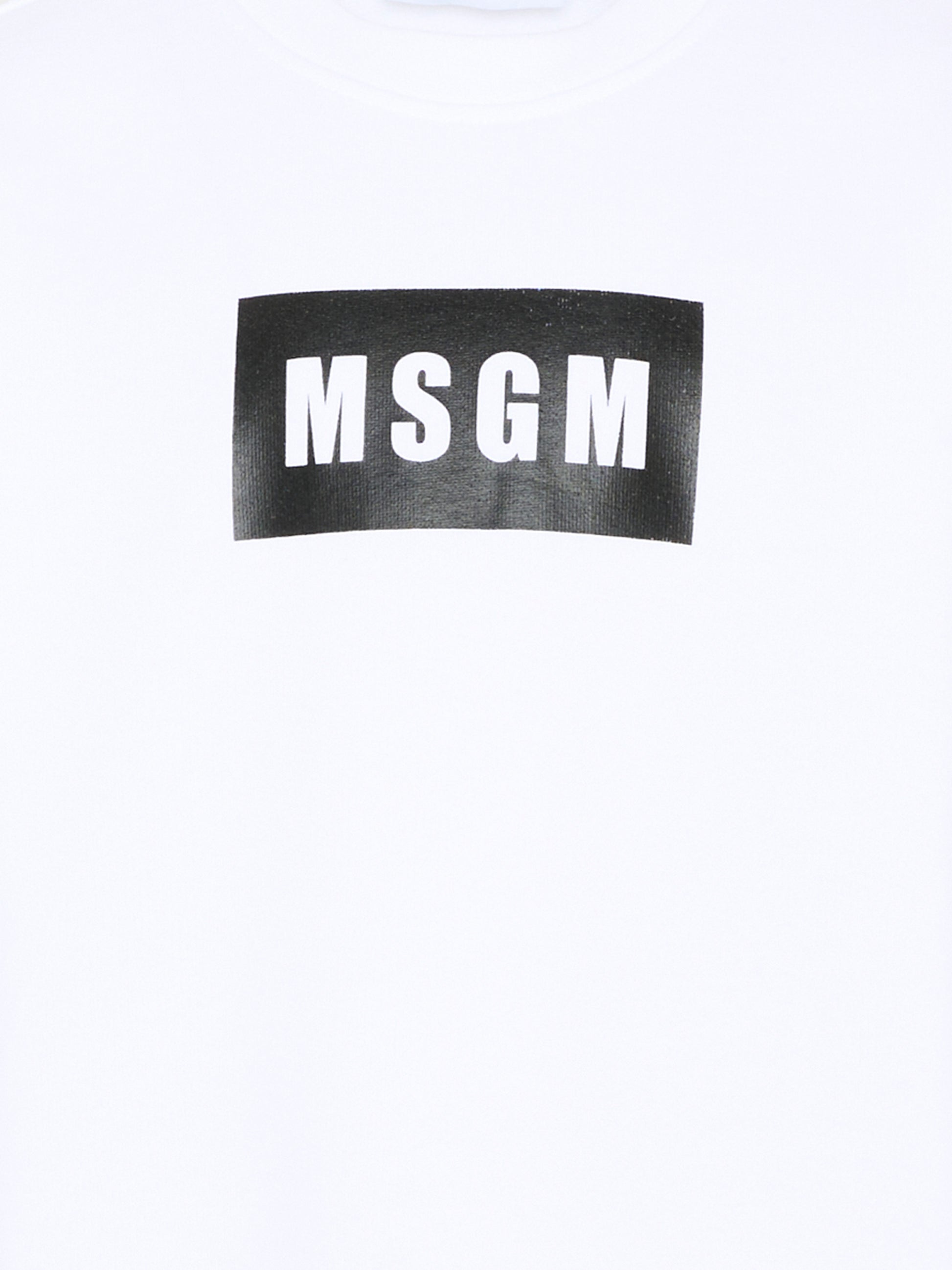 Felpa bianca per bambini con logo box,Msgm Kids,S6MSJUSW009 001