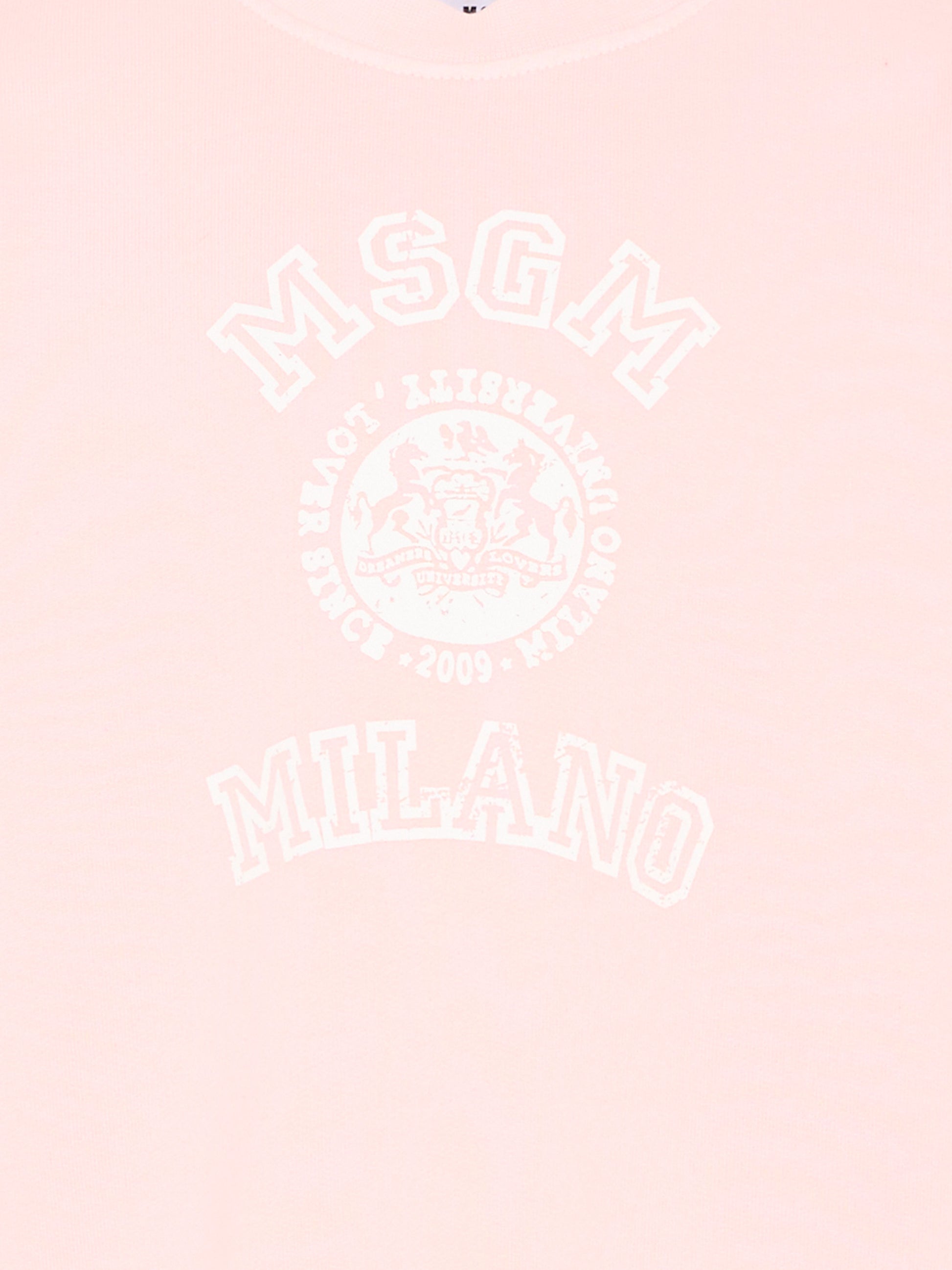 Felpa rosa per bambina con logo,Msgm Kids,S6MSJUSW053 MS076