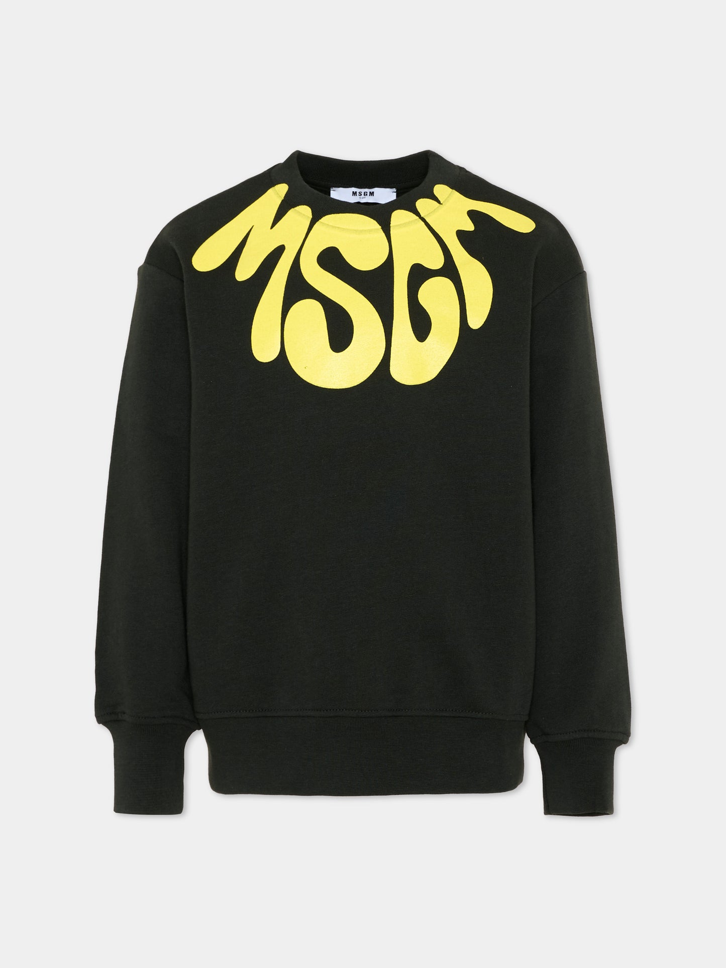 Felpa nera per bambini con logo,Msgm Kids,S6MSJUSW220 MS040