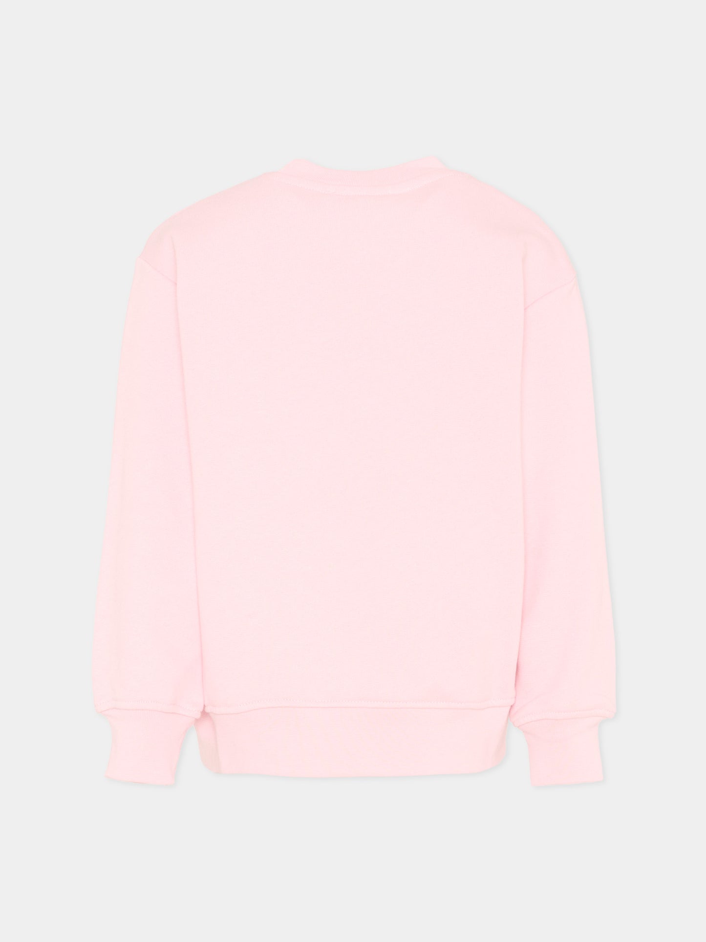 Felpa rosa per bambina con logo,Msgm Kids,S6MSJUSW220 MS076