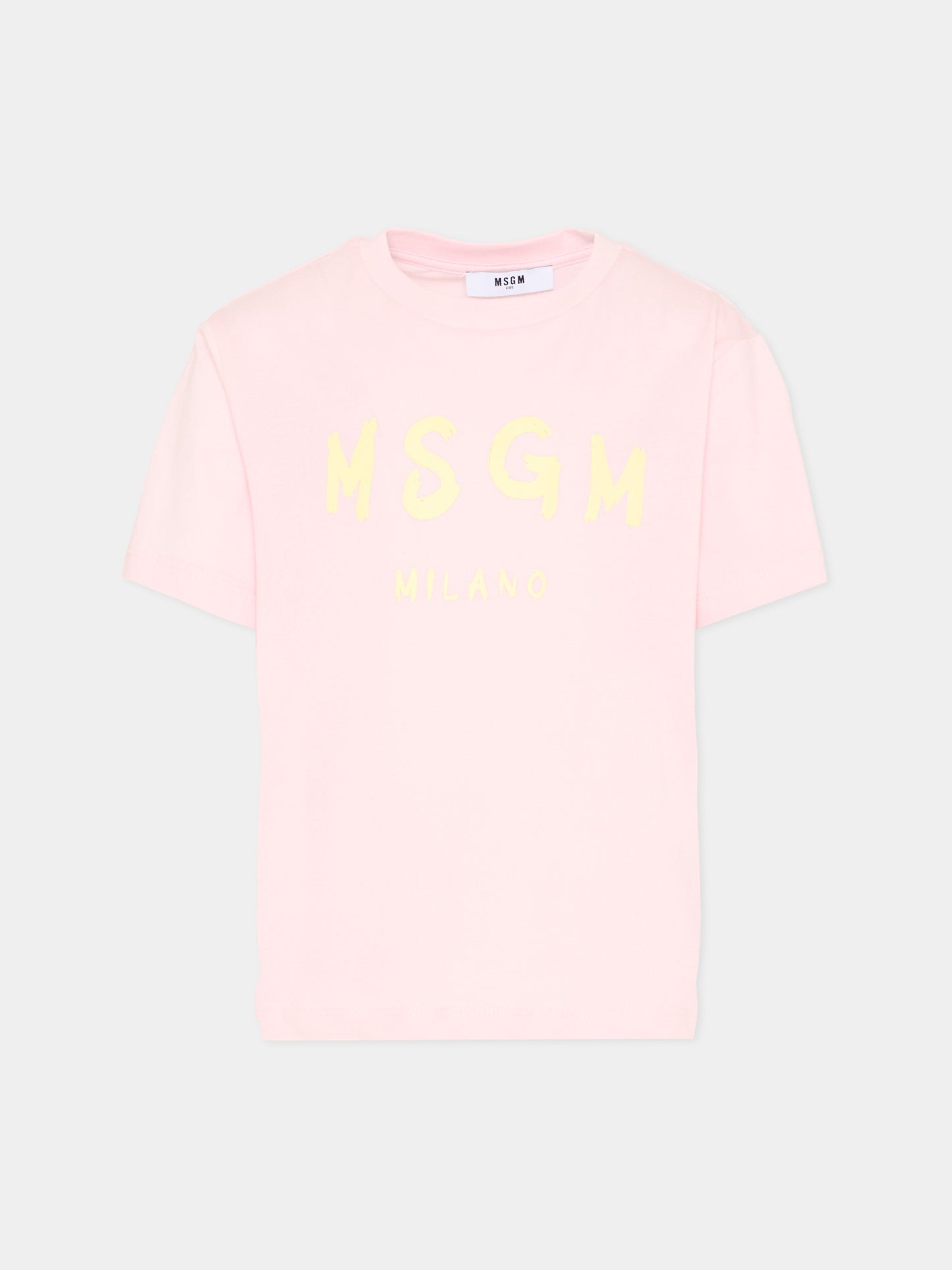 T-Shirt rosa per bambina con logo,Msgm Kids,S6MSJUTH001 MS076