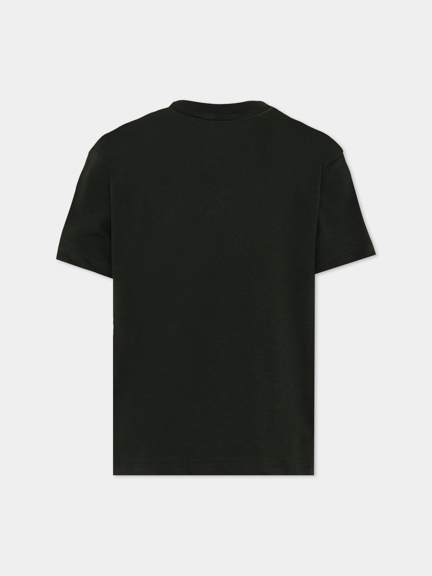 T-Shirt nera per bambini con logo,Msgm Kids,S6MSJUTH222 MS040