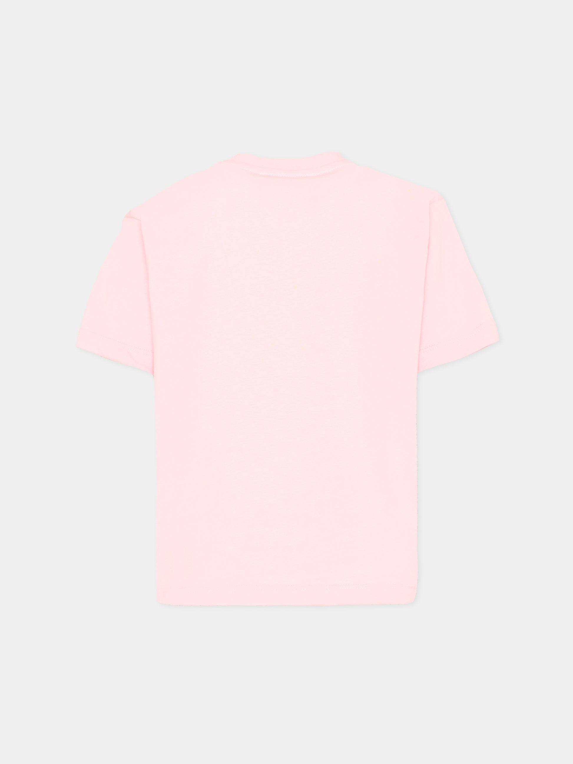 T-Shirt rosa per bambina con logo,Msgm Kids,S6MSJUTH222 MS076