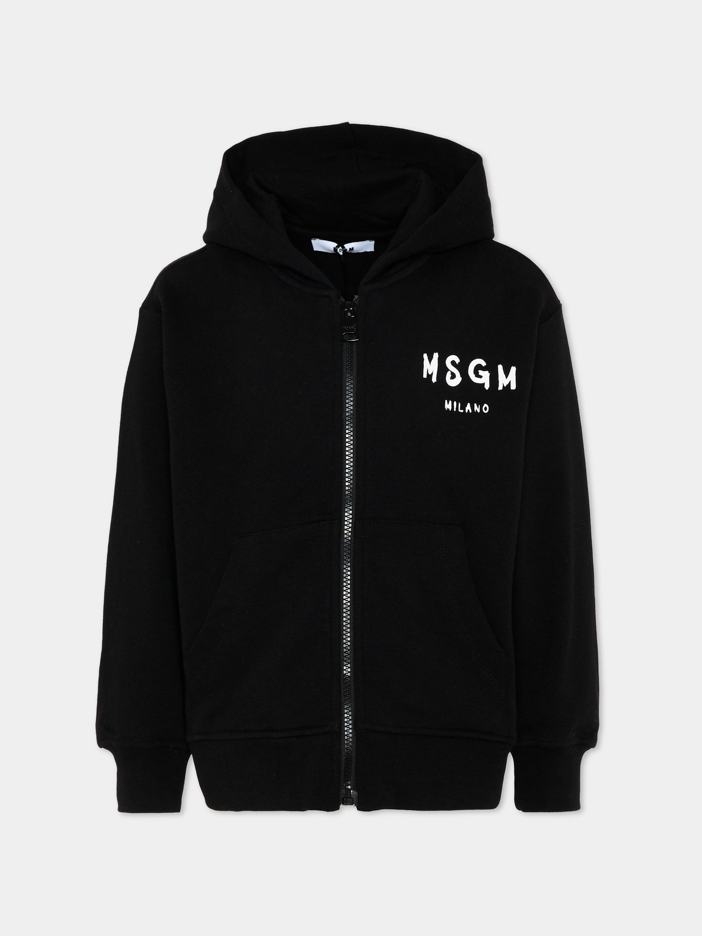 Felpa nera per bambini con logo,Msgm Kids,S6MSJUZH065 110
