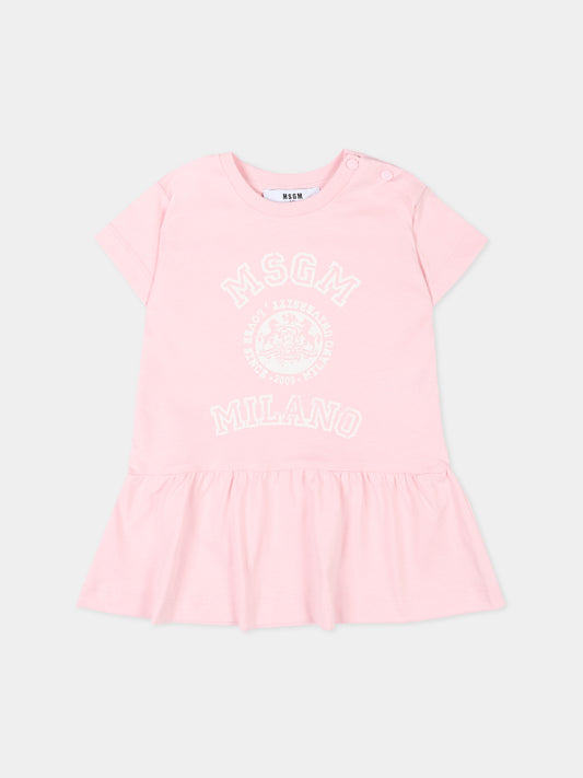 Vestito rosa per neonata con logo,Msgm Kids,S6MSNGDR275 MS076