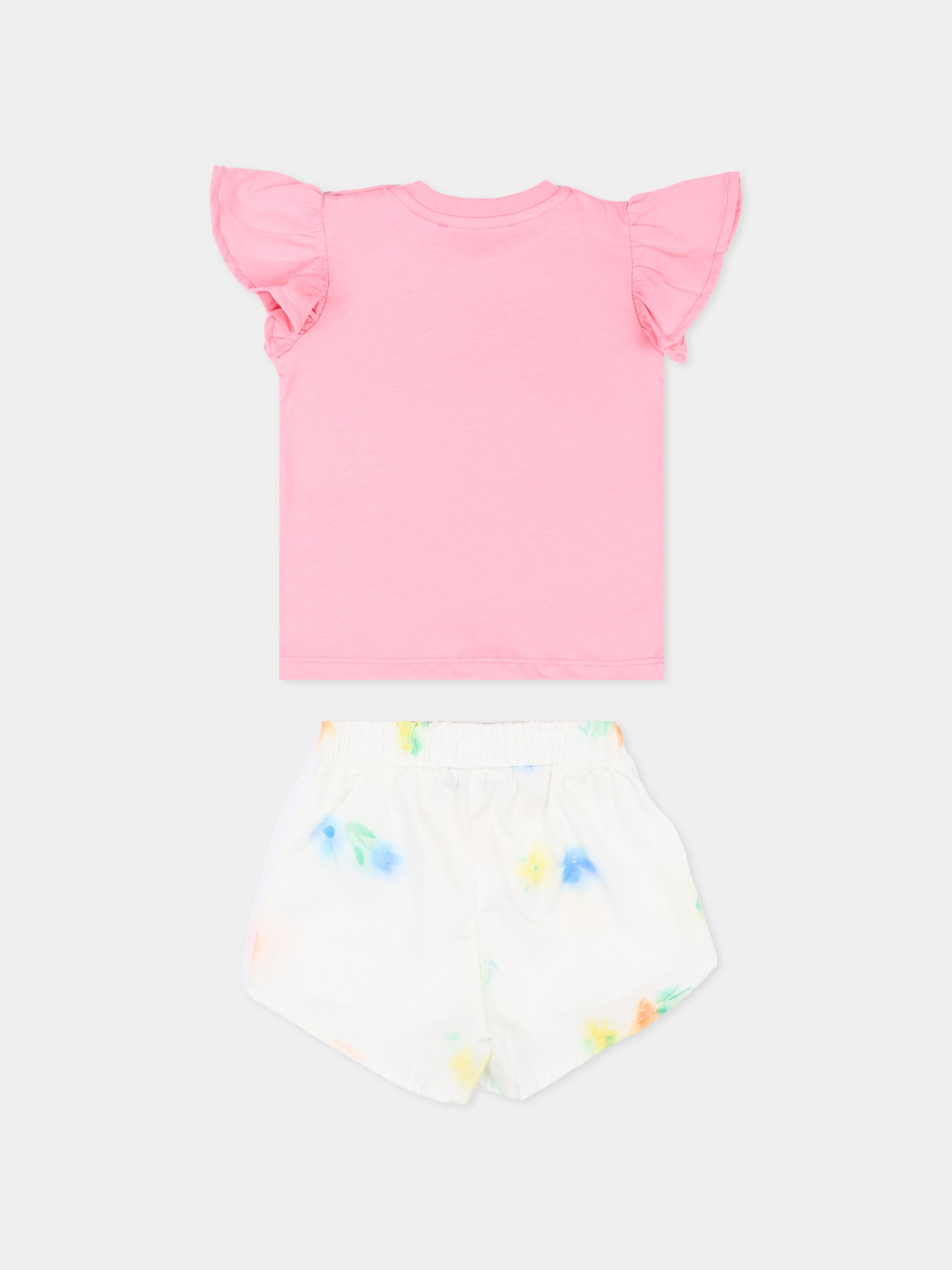 Completo sportivo rosa per neonata con logo,Msgm Kids,S6MSNGTR268 MS082