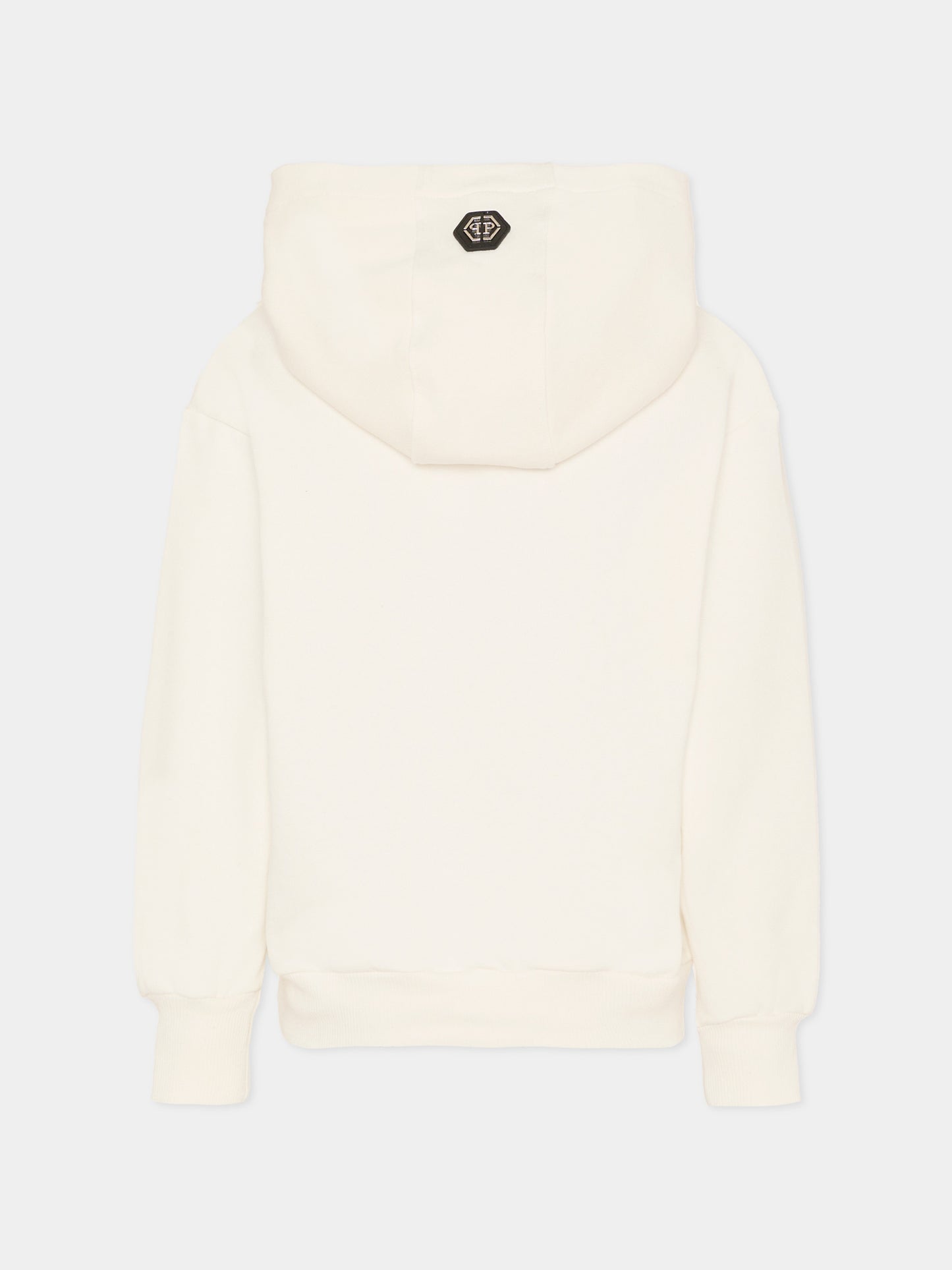 Felpa avorio per bambino con teschio,Philipp Plein Junior,S6PHJBHS245 002