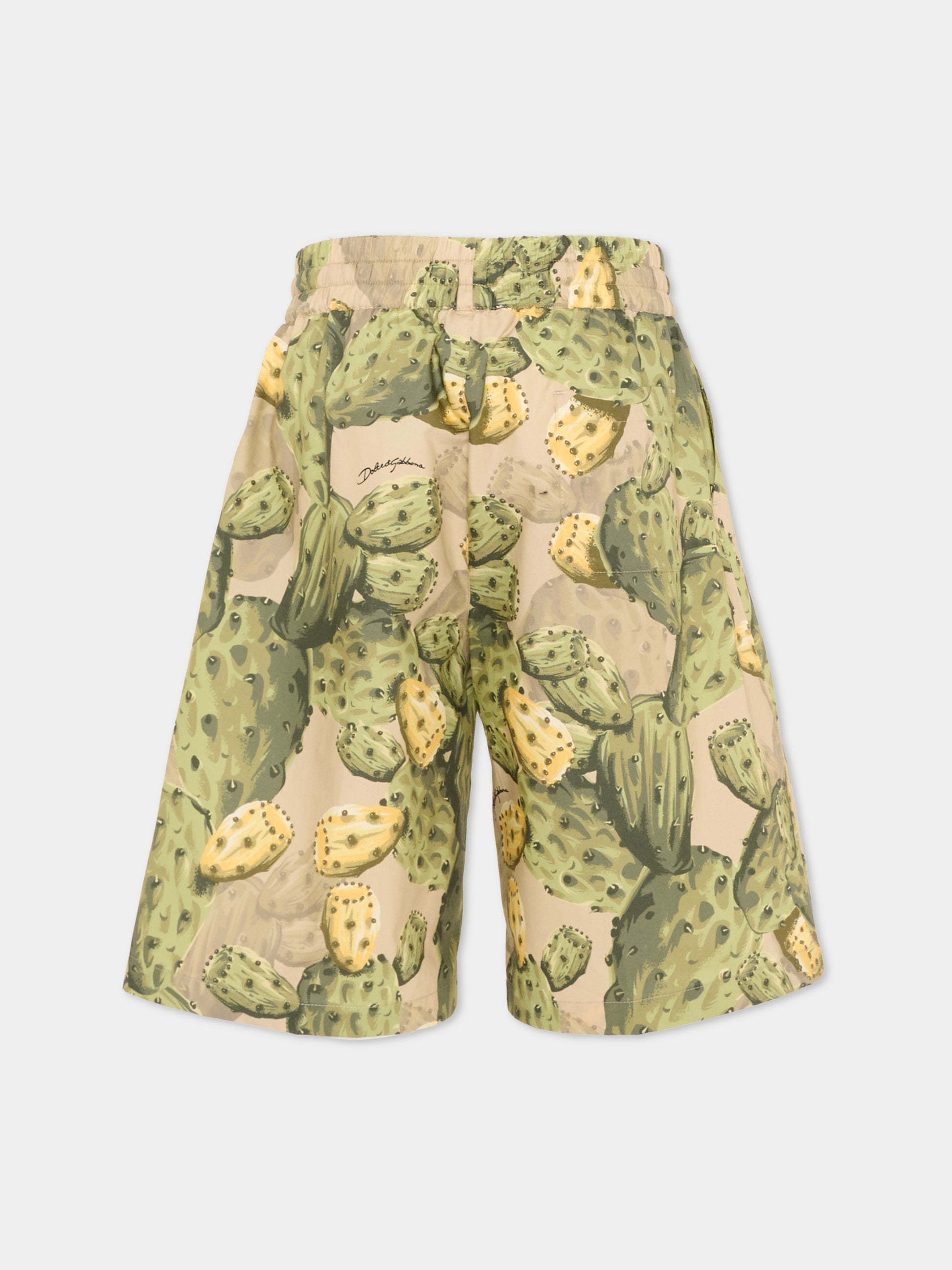Shorts multicolor per bambino con stampa fichi,Dolce & Gabbana Kids,L43Q54 HS5UD HA5XN