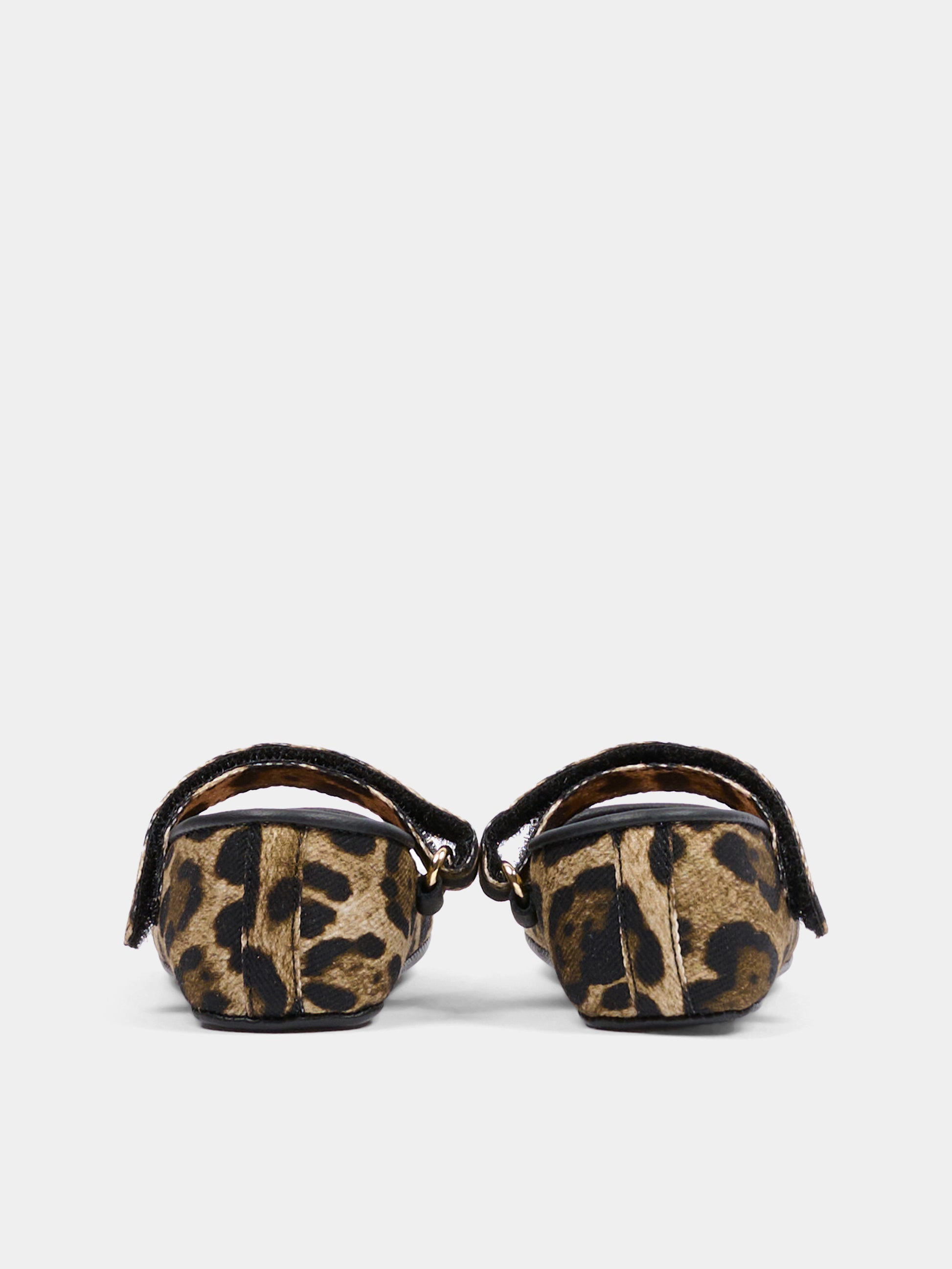 Ballerine marroni per neonata con stampa leopardata,Dolce & Gabbana Kids,DK0169 AD996 HY13M